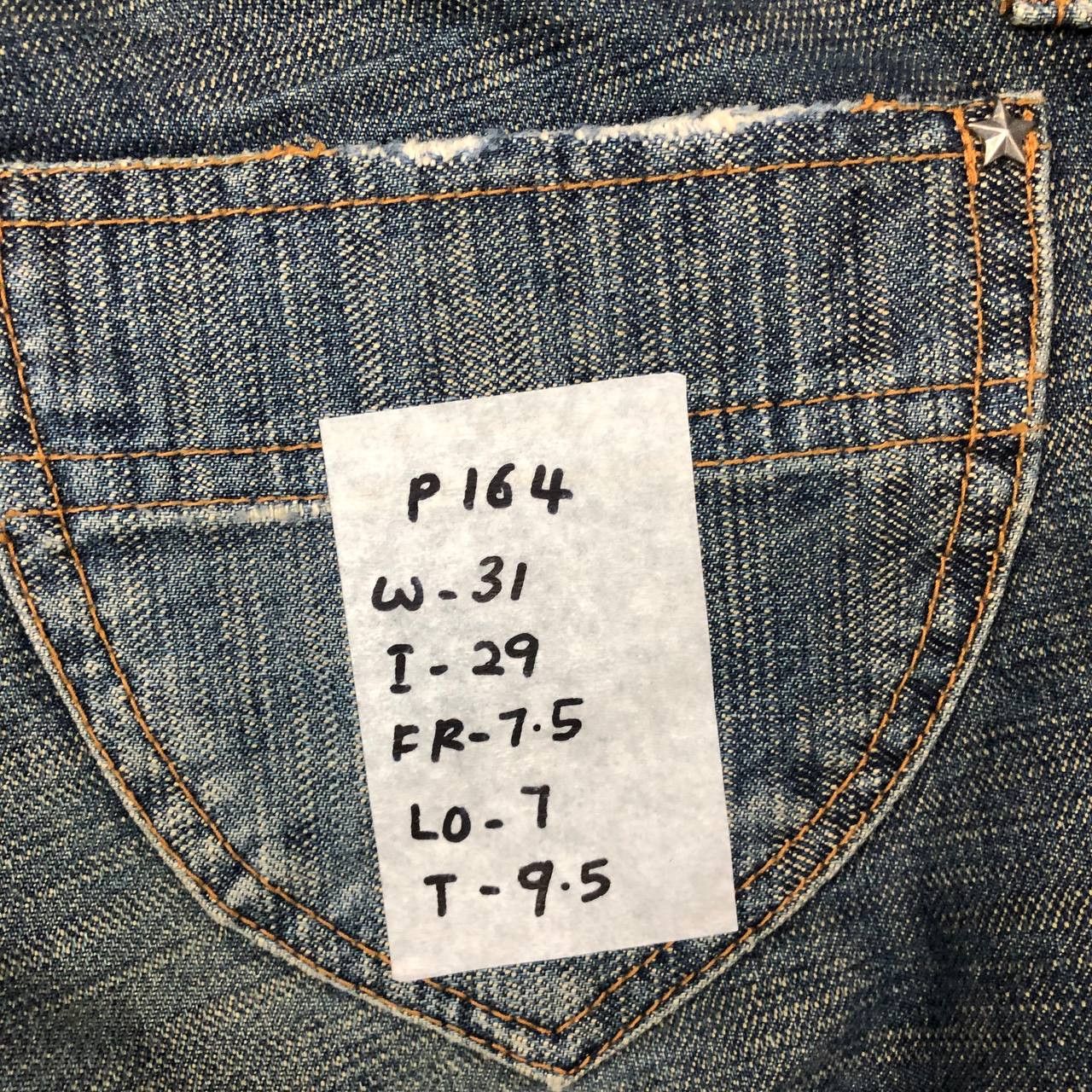 Japanese Brand P164 JAPAN 9h FLARED RIPPED JEANS Size US 31 - 12 Thumbnail