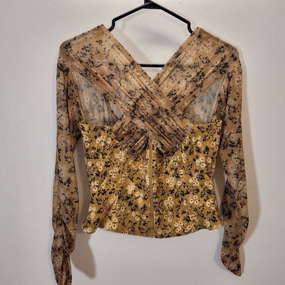 KNWLS Knwls Scythe Corset Yellow Wallflower Floral Sheer Top - S Size S / US 4 / IT 40 - 3 Thumbnail