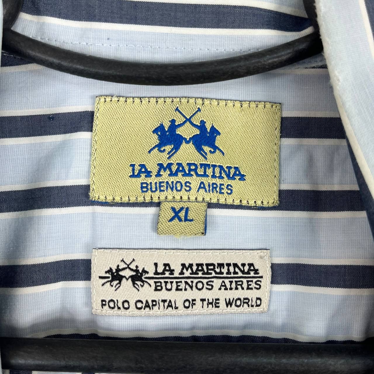 La Martina La Martina Striped Shirt Long Sleeve Button Up Blue Size XL Size US XL / EU 56 / 4 - 3 Thumbnail