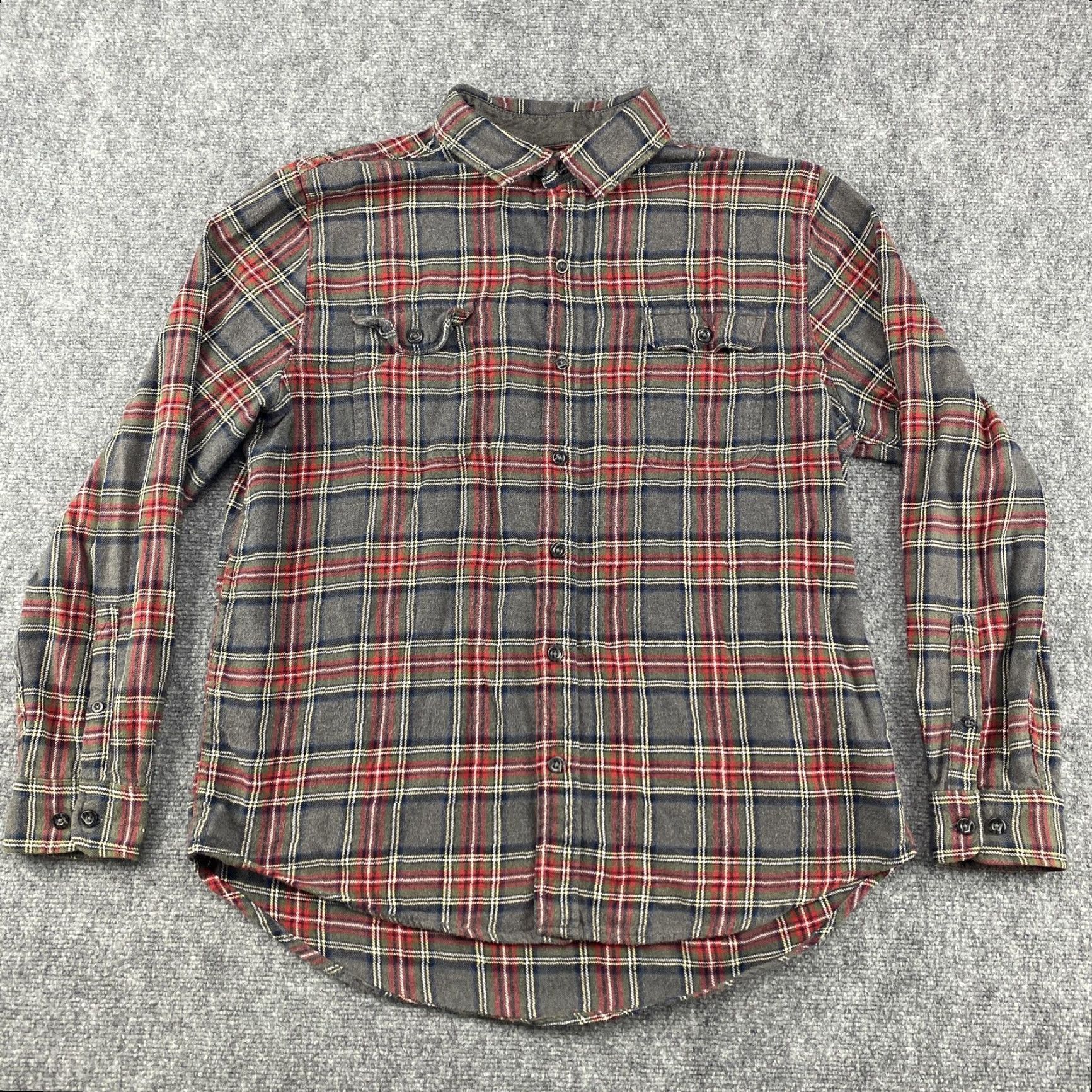 Vintage VINTAGE WOOLRICH Shirt Mens Large Gray Red Plaid Flannel Button Down Long Sleeve Cotton Size US L / EU 52-54 / 3 - 2 Thumbnail