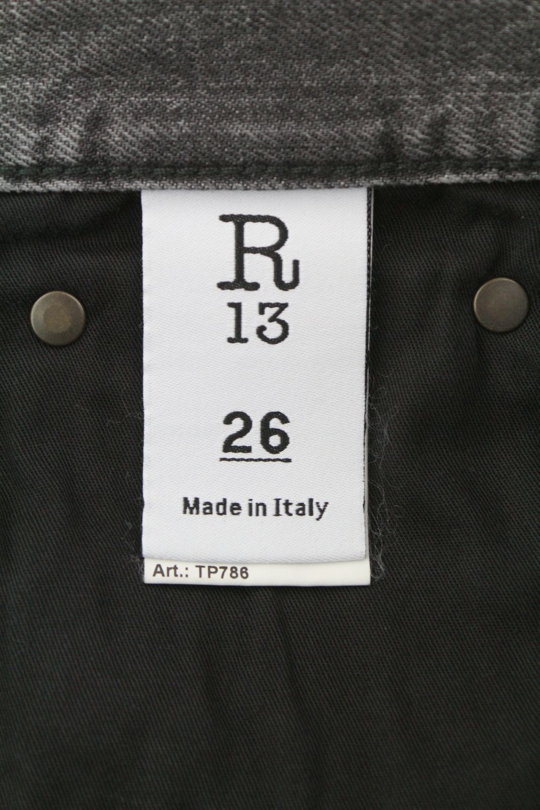 R13 BOYFRIEND 26 Wilson Black Whiskers Faded Zip PS25 86681 Size 26" / US 2 / IT 38 - 8 Thumbnail