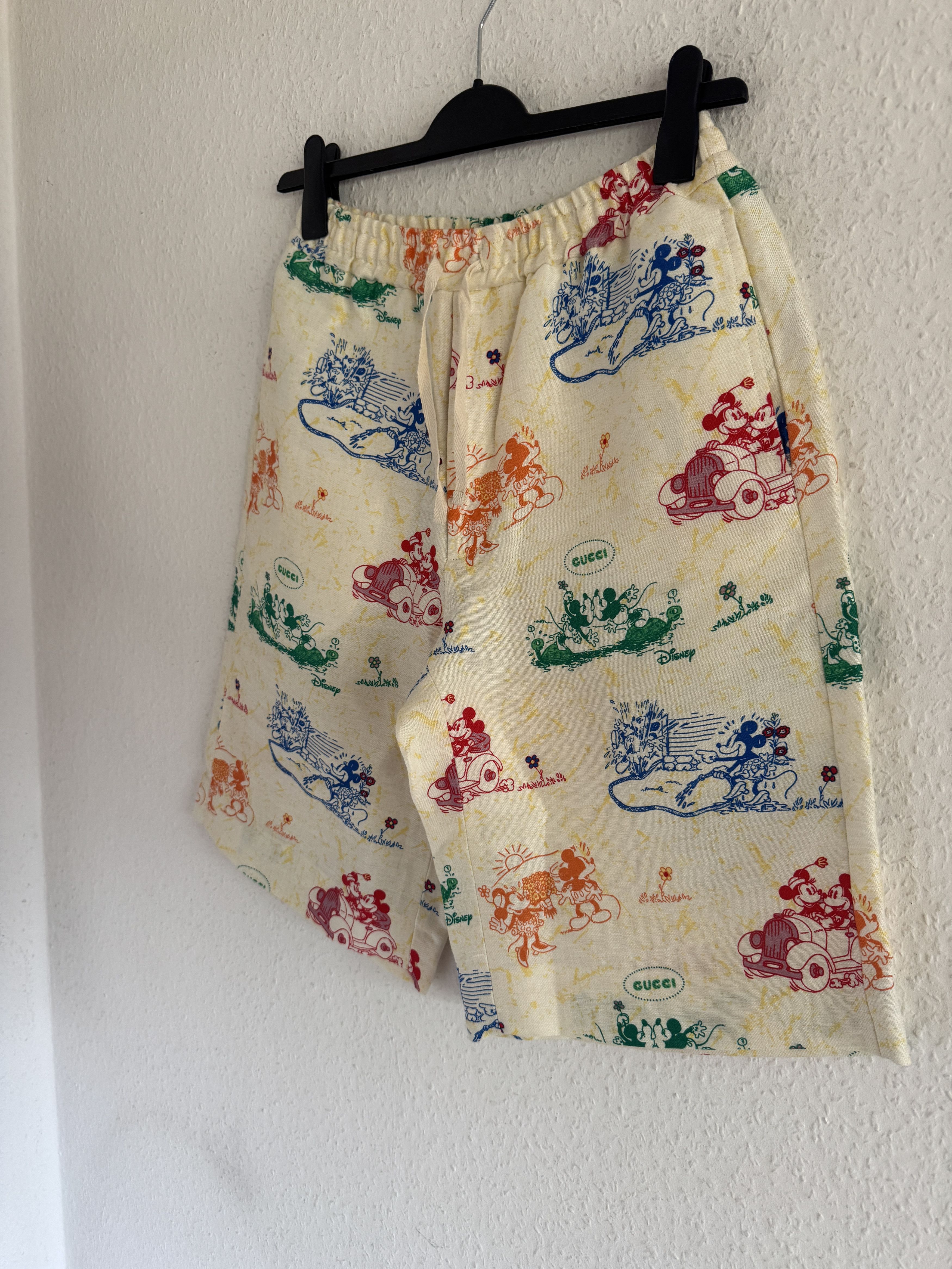 Disney × Gucci Linen Mickey Shorts Size US 30 / EU 46 - 2 Thumbnail