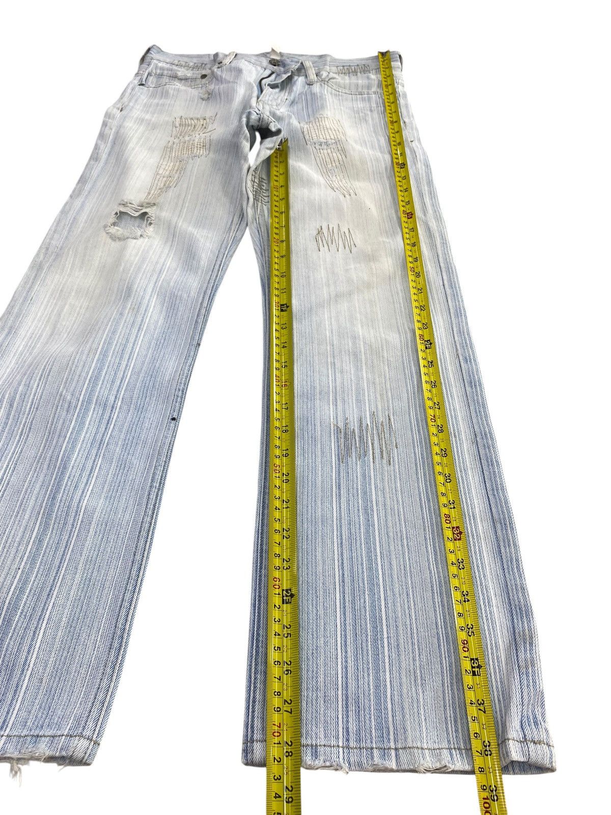 Japanese Brand Japanese Brand Striped Light Wash Style Loose Jeans Size US 31 - 7 Thumbnail