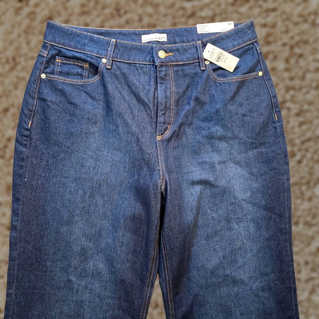 Loft LOFT Jeans Womens Size 32 Blue Wide-Leg High Rise Curvy Fit Capsule Casual Dark Jeans Size 24" / US 00 / IT 34 - 1 Thumbnail