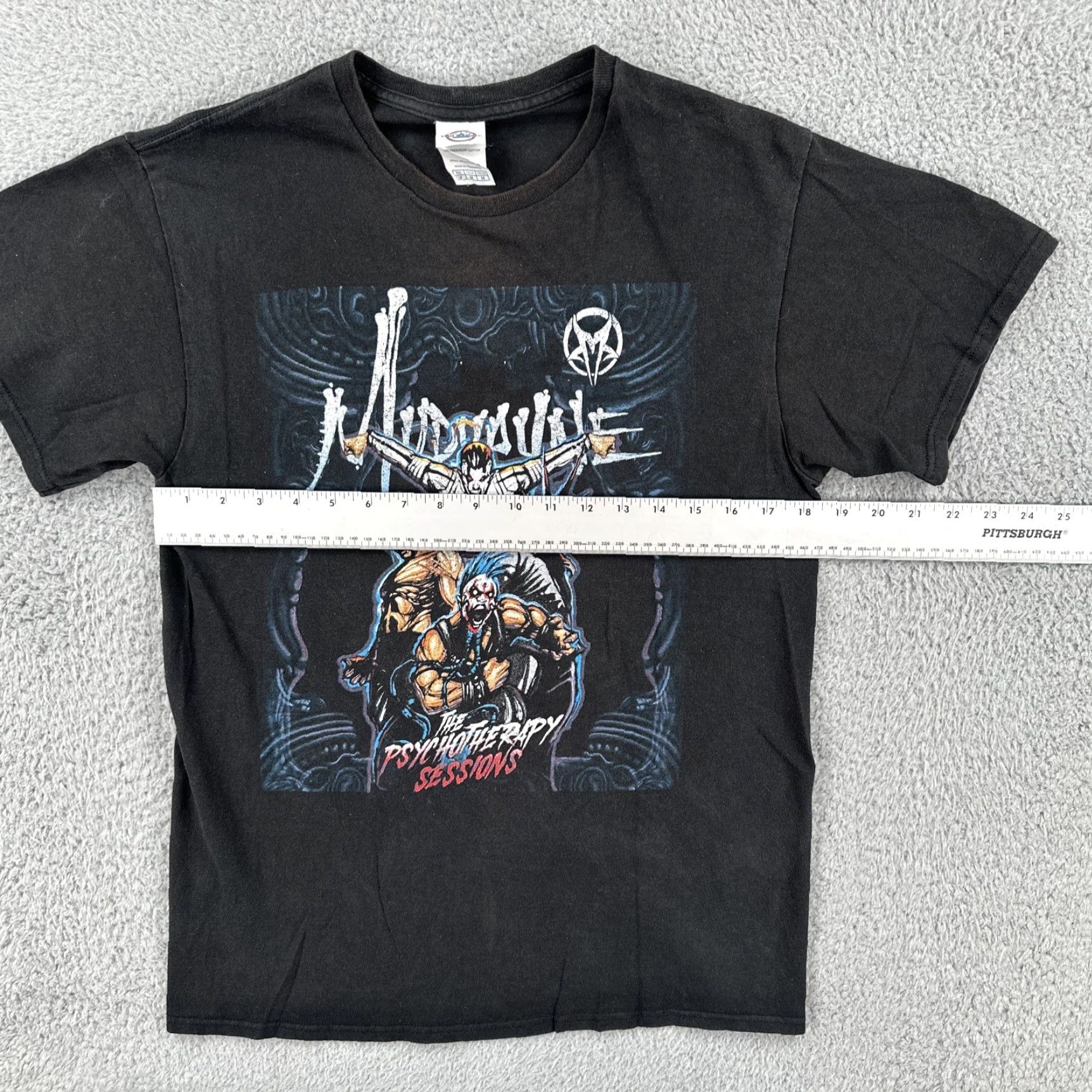 Delta VINTAGE Delta Medium Black T Shirt Muduayne The Psychotherapy Sessions Metal Rock Tour Size US M / EU 48-50 / 2 - 7 Thumbnail