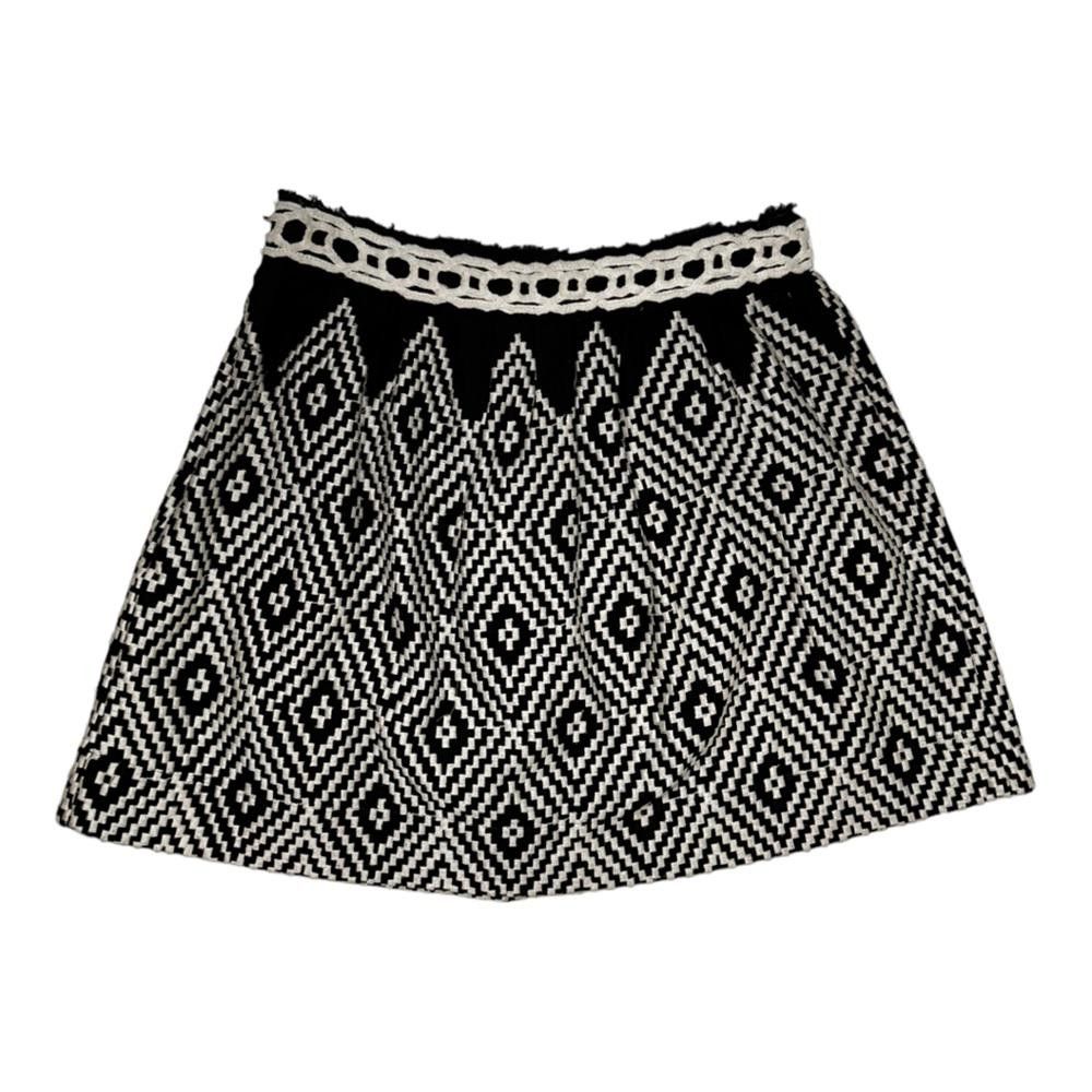Free People Free People l Black White Geo Embroidered A Line Skirt 4 Size 27" / US 4 / IT 40 - 3 Thumbnail