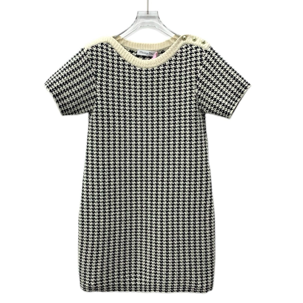 Dior Christian Dior Houndstooth Short Sleeve Dress K26WX Size S / US 4 / IT 40 - 1 Thumbnail