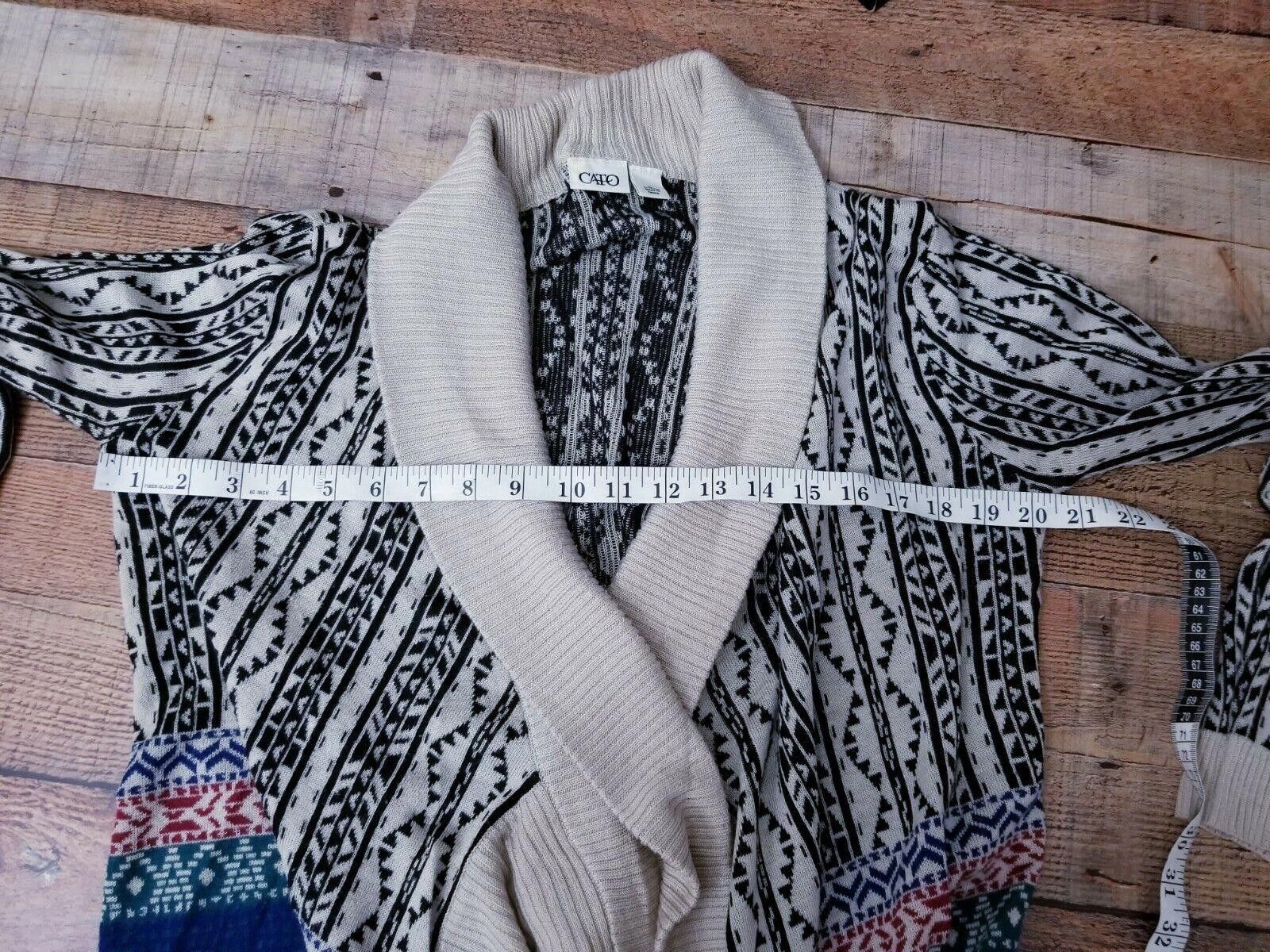 Cartoon Network Cato Sweater Large Aztec Long Open Front Cardigan Beige Size L / US 10 / IT 46 - 5 Thumbnail