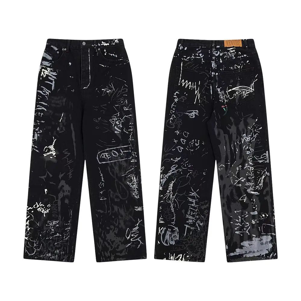 Japanese Brand × Jean Vintage Hip Hop Casual Street Graffiti Jeans Size US 31 - 4 Thumbnail