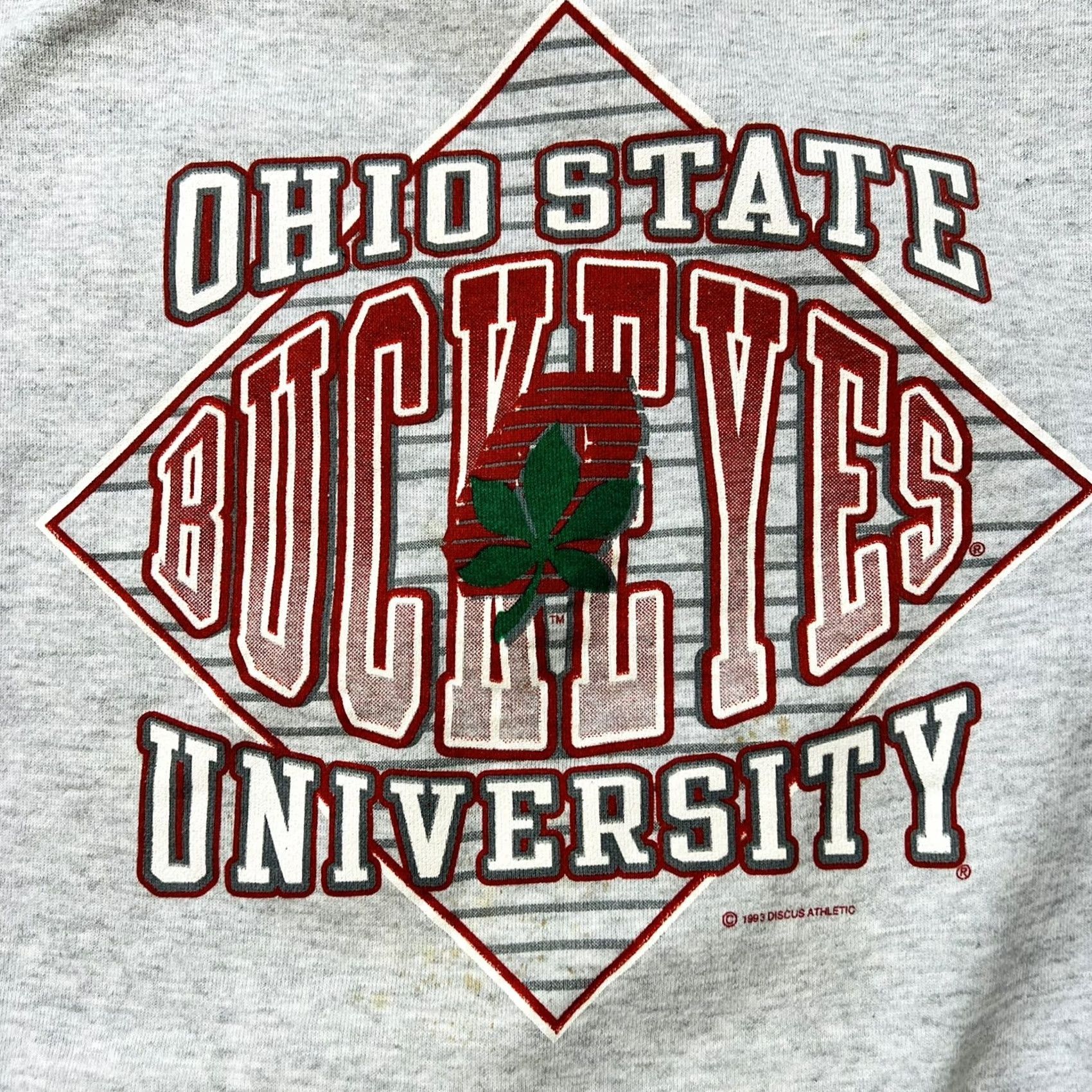 Vintage VINTAGE Discus Athletic Ohio State Buckeyes Crewneck Sweatshirt 2XL Gray Logo 90s Football Mens Womens Unisex Adults Pullover Sweatshirt Size US XXL / EU 58 / 5 - 2 Thumbnail