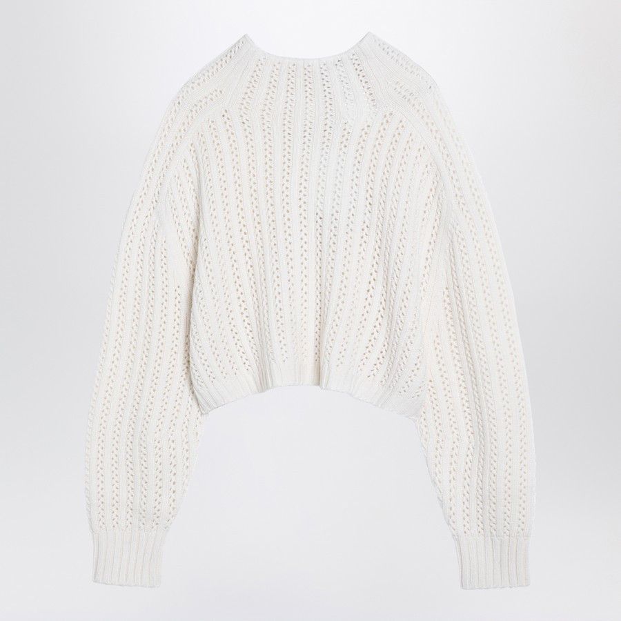 Max Mara o1d2blof0824 Cashmere Wool Sweaters in White Size M / US 6-8 / IT 42-44 - 2 Thumbnail