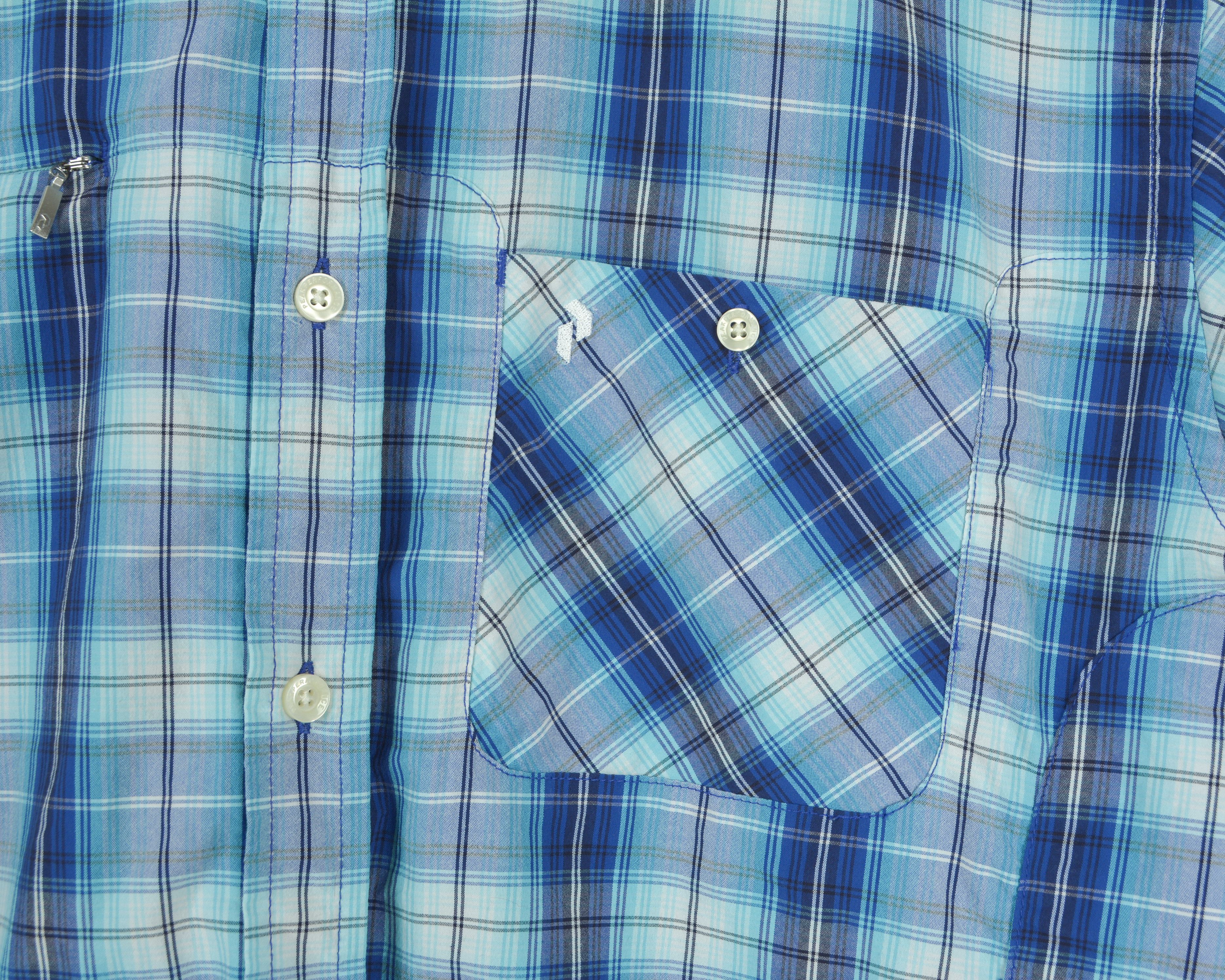 Peak Performance Mens XL Casual Shirt Checked Blue Tartan Short Sleeved Top Size US XL / EU 56 / 4 - 5 Thumbnail