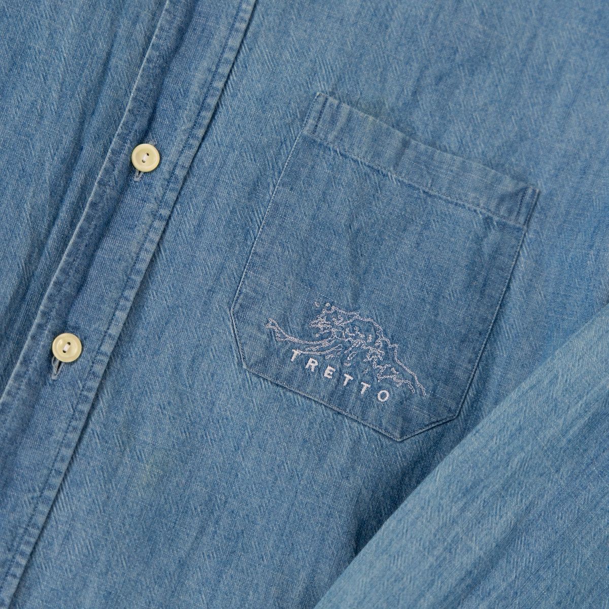 Eton Eton Mens Denim Shirt Blue Chambray Button Up TRETTO Logo Size US M / EU 48-50 / 2 - 5 Thumbnail