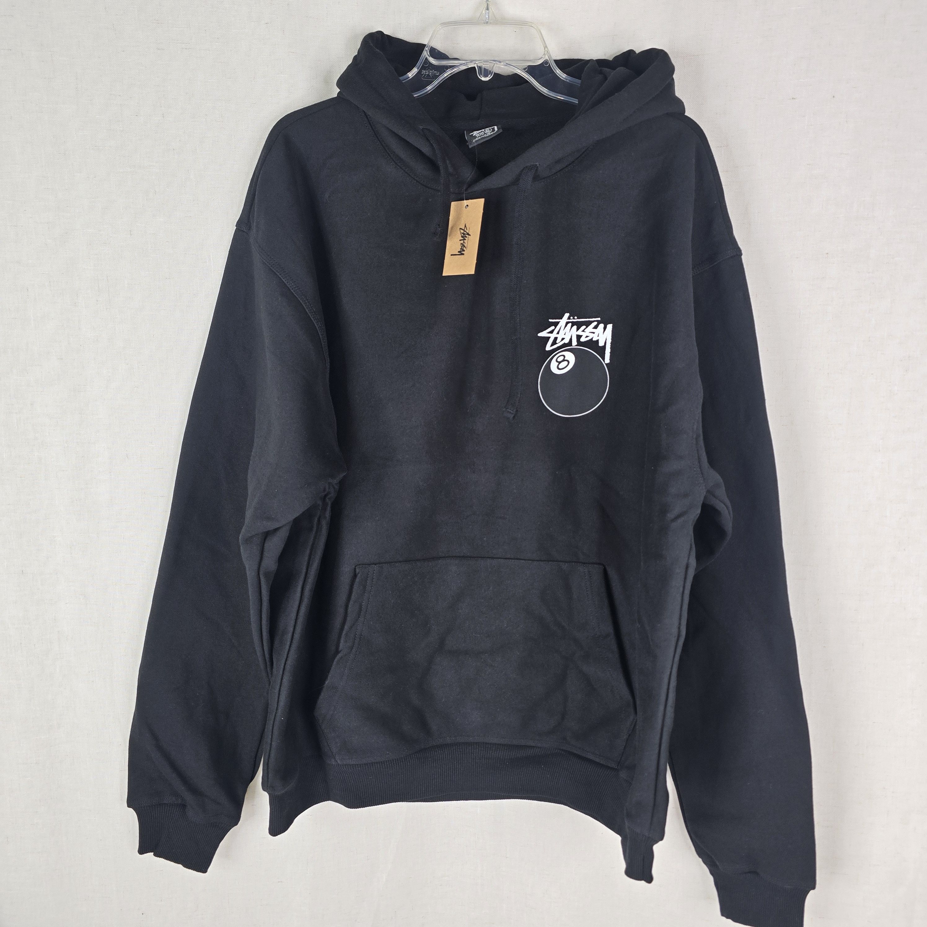 Stussy New STUSSY Mens Size XL Pullover 8 BALL HOODIE BLACK FA23 Size US XL / EU 56 / 4 - 4 Thumbnail