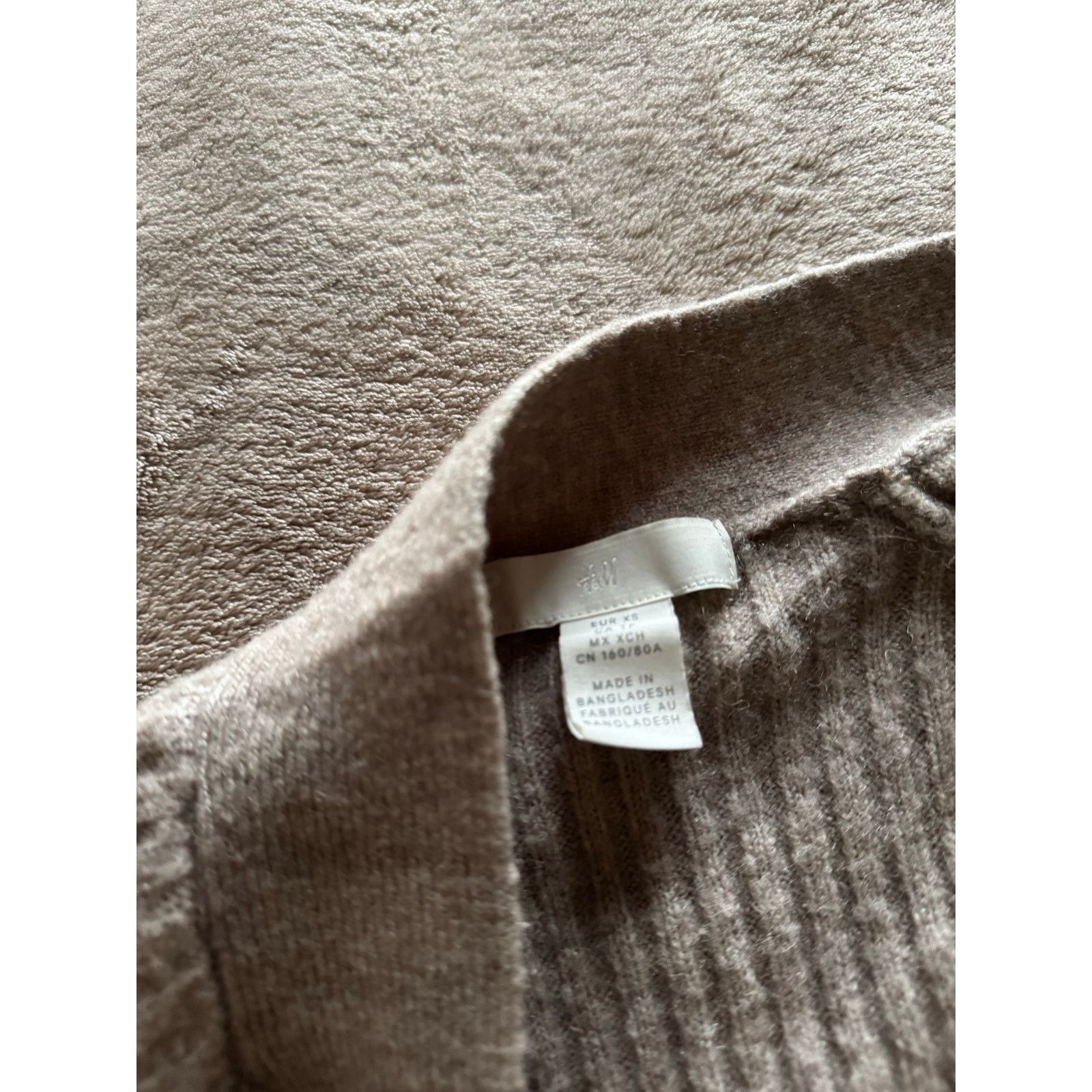 H&M Ribbed Knit Duster Cardigan XS Sage Taupe Open Front Belted Size S / US 4 / IT 40 - 5 Thumbnail