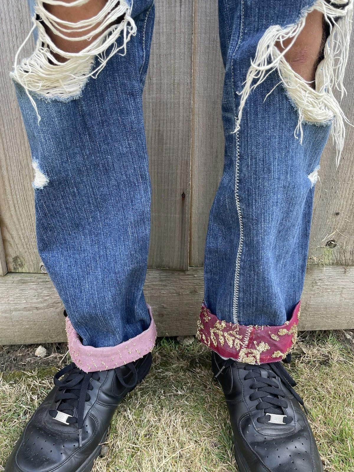 SS03 Number (n)ine Kurt Cobain Velvet Jeans