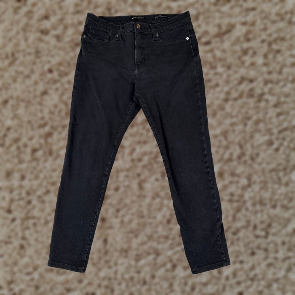 Banana Republic Banana Republic Jeans Women 29 Black Denim Skinny Mid Rise Cotton 29x25 Womens Size 29" - 1 Thumbnail