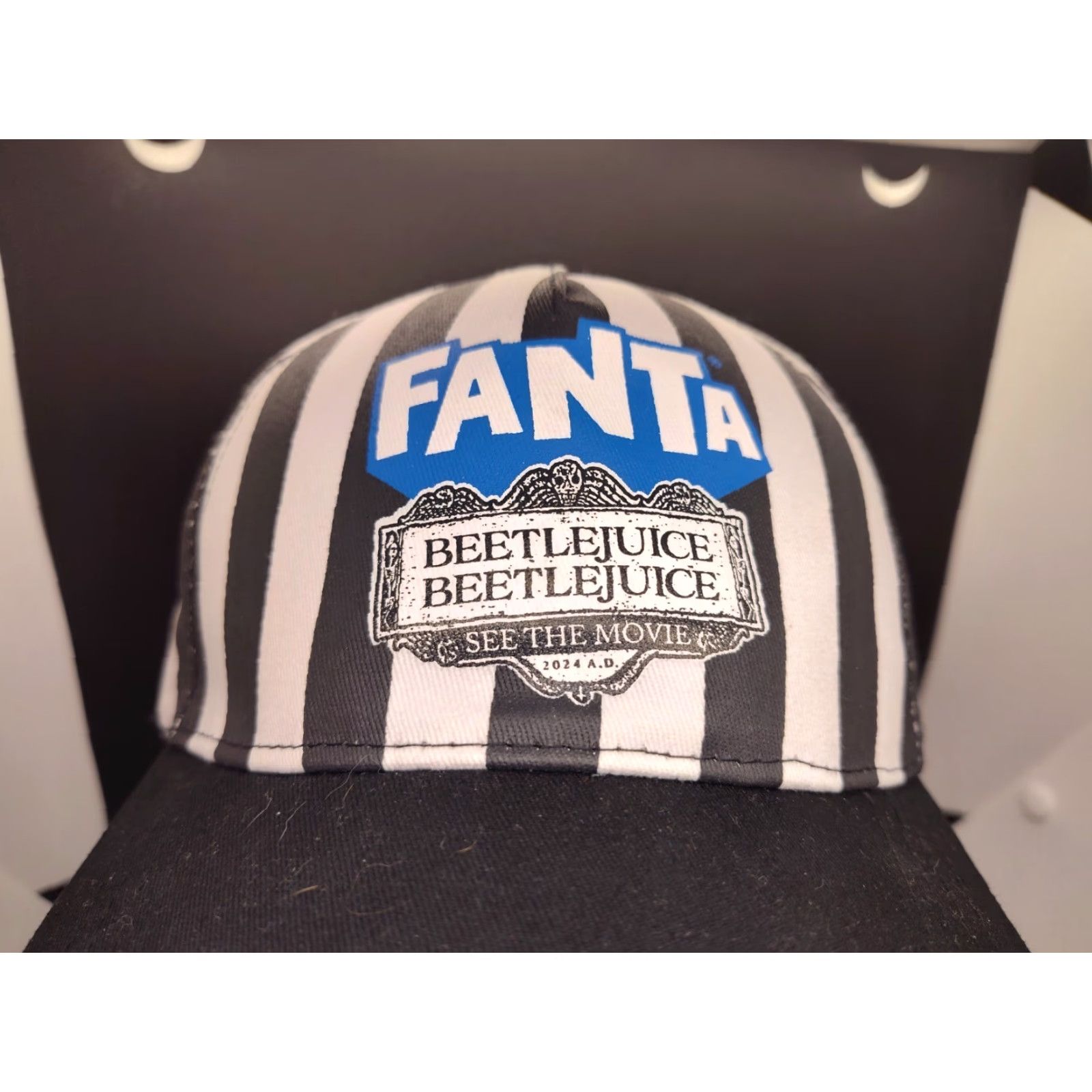 Vintage VINTAGE Beetlejuice Movie Promo Baseball Cap Hat Unisex Adjustable Cotton Striped 2024 Size ONE SIZE - 2 Thumbnail