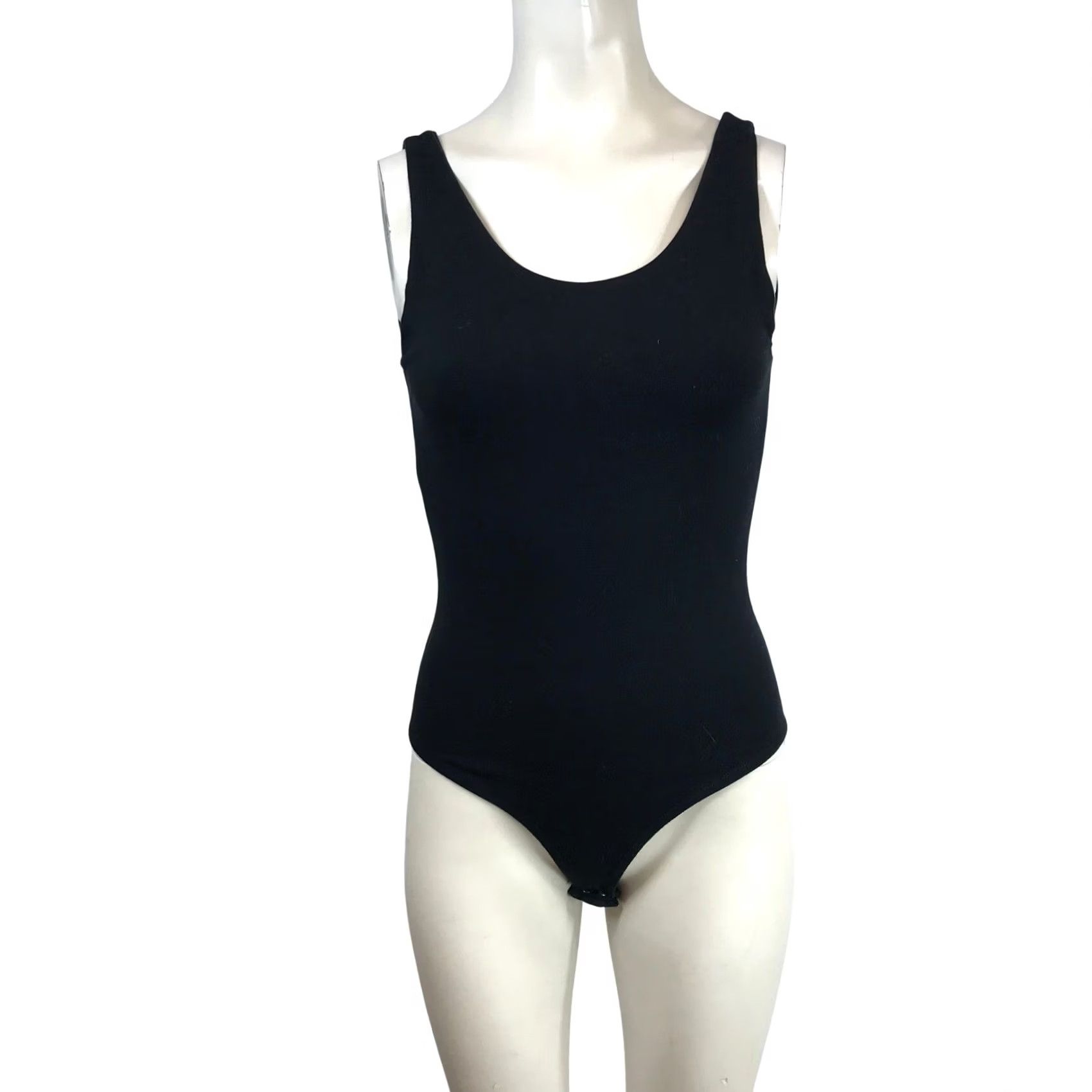 Vintage Pact Bodysuit Sleeveless Scoop Neck Black L Women Size L / US 10 / IT 46 - 2 Thumbnail