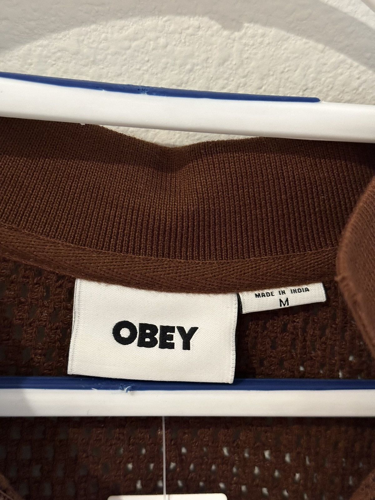 Obey Obey Brown Knit Polo Shirt Size US M / EU 48-50 / 2 - 3 Thumbnail
