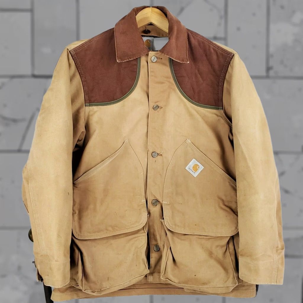 Carhartt VTG Carhartt Jacket Canvas Duck Blanket Liner Hunting Field Jacket USA Made Large Khaki Beige Mens Large Size US L / EU 52-54 / 3 - 1 Thumbnail
