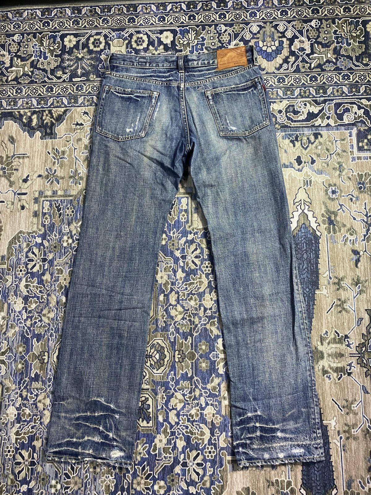 Japanese Brand Bartack Distressed Jeans Size US 32 / EU 48 - 2 Thumbnail