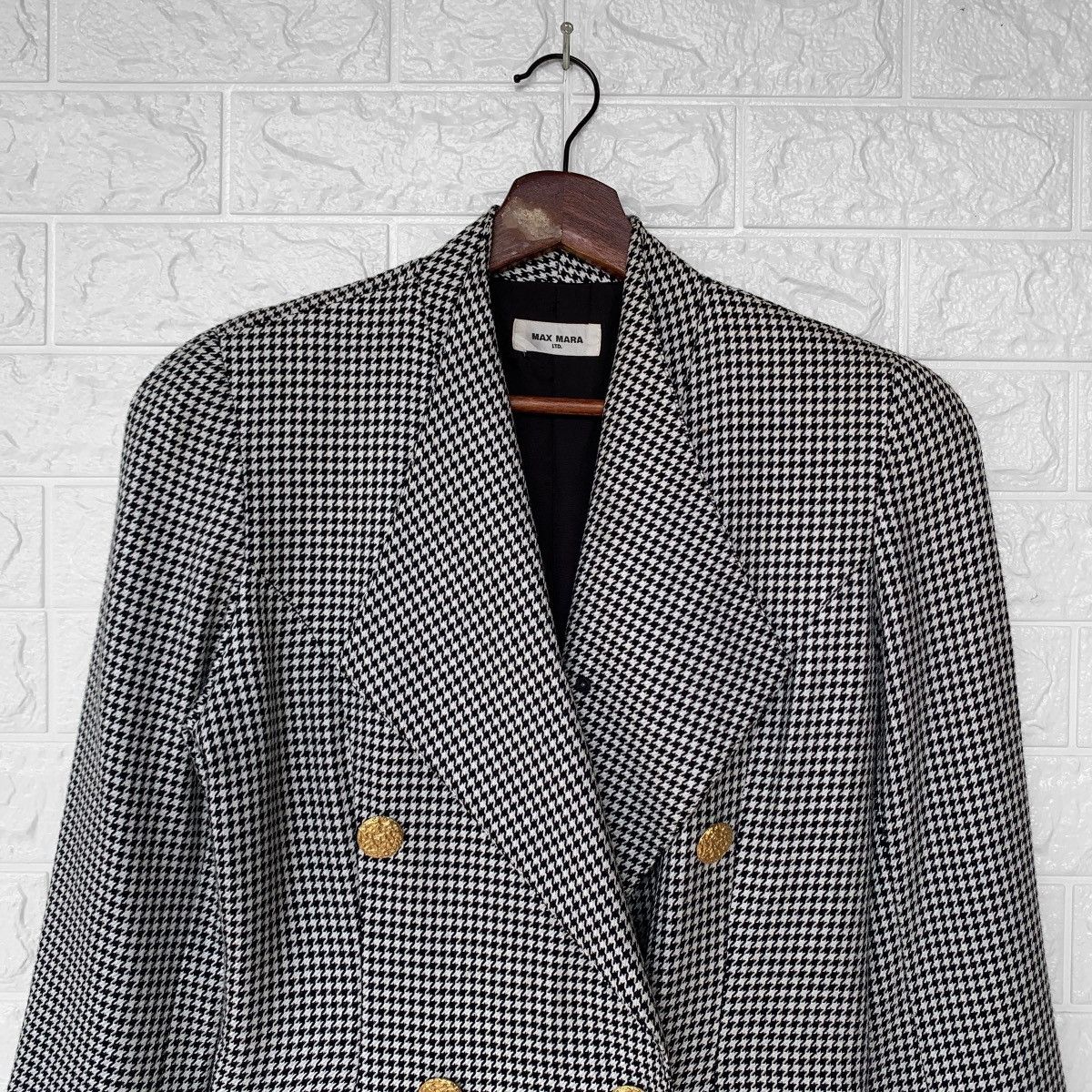Max Mara Max Mara Checked Wool Long Coat Double Breasted Size S / US 4 / IT 40 - 10 Thumbnail