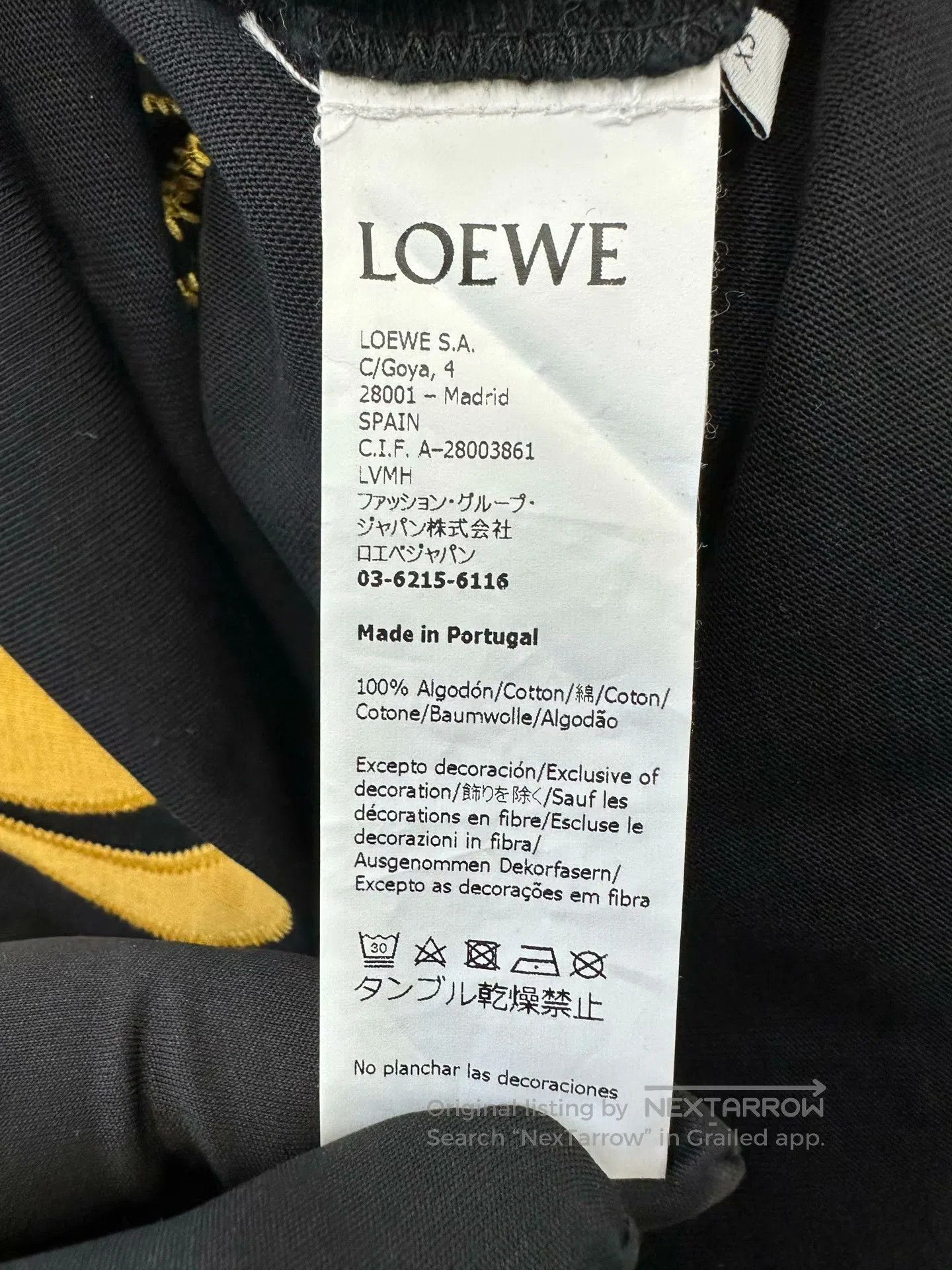 Loewe Loewe Black embroidered letter logo short-sleeve T-shirt| Size US XS / EU 42 / 0 - 4 Thumbnail