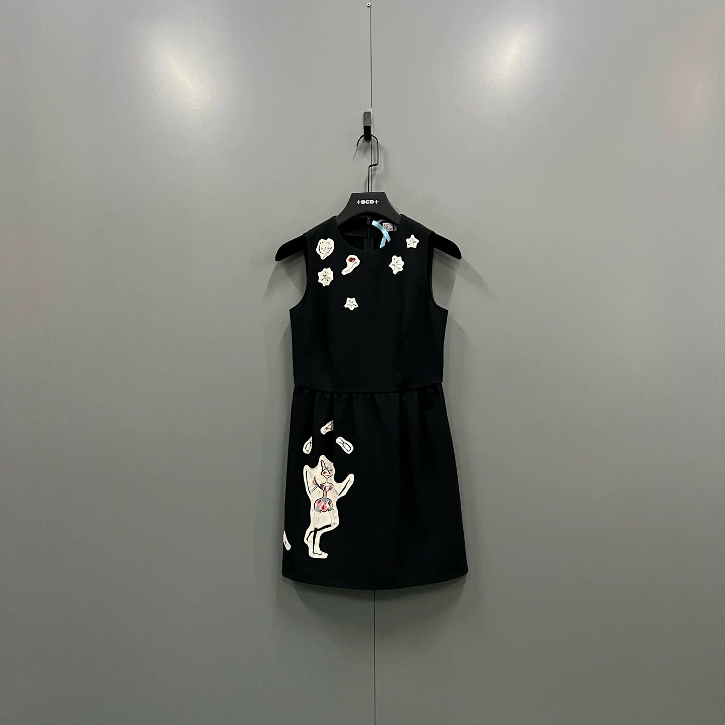 Valentino Valentino Black Patchwork Figure Dress Size S / US 4 / IT 40 - 1 Thumbnail