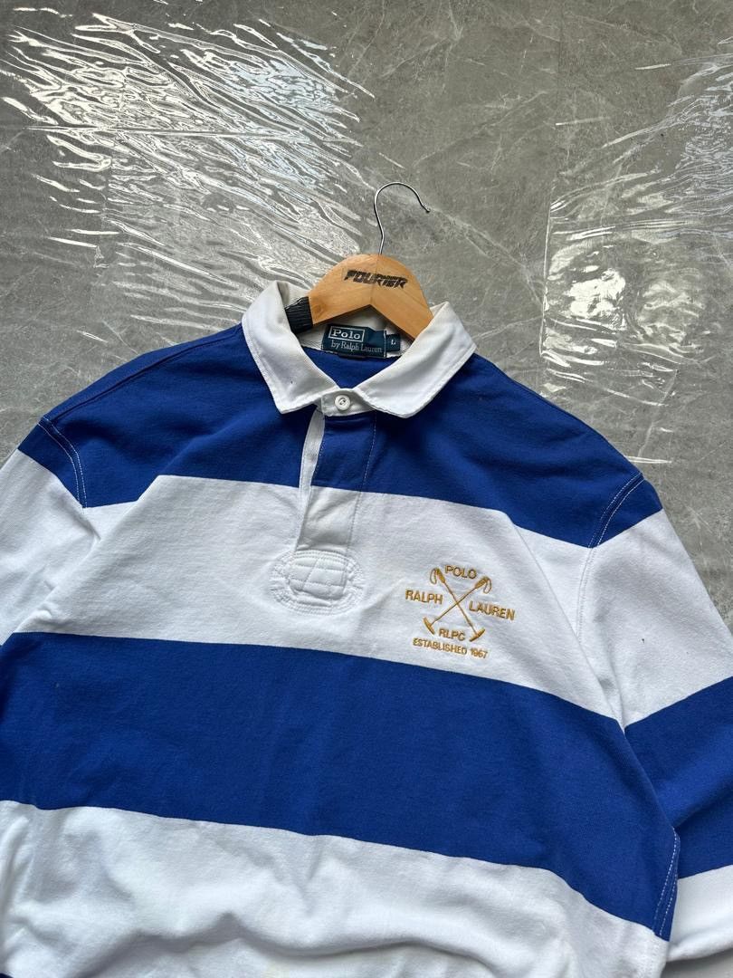 Polo Ralph Lauren VINTAGE POLO RALPH LAUREN STRIPE RUGBY SHIRT Size US L / EU 52-54 / 3 - 3 Thumbnail