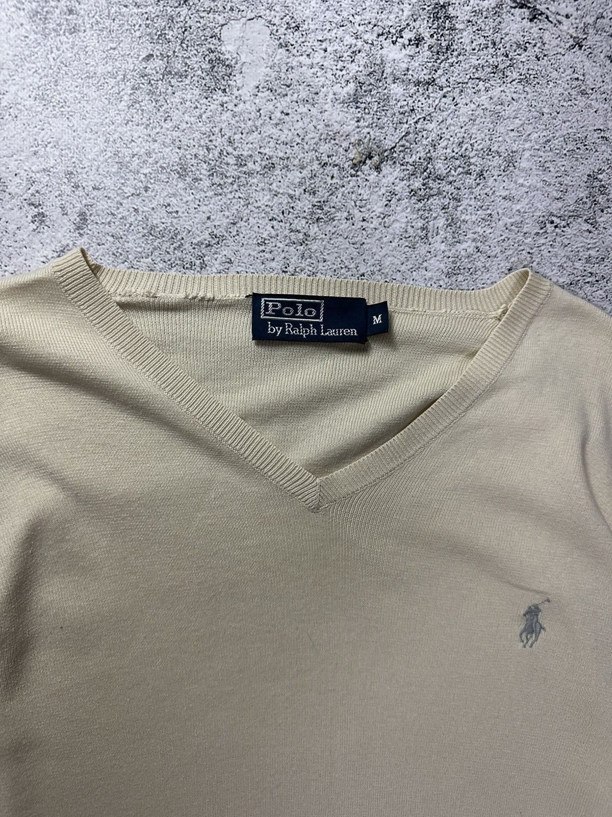 Polo Ralph Lauren Vintage Polo Ralph Lauren Sweater Beige Grey Logo Size US M / EU 48-50 / 2 - 4 Thumbnail