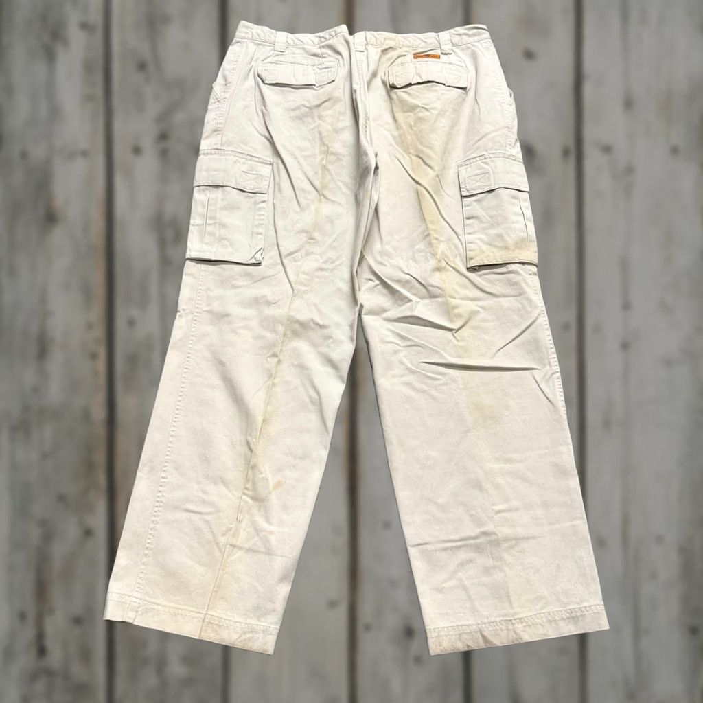 The Unbranded Brand Y2K BAU Cargo Pants Men 42x34 White Relaxed Fit Stained Wide Leg Mens 42 Big & Tall White Cargo Pants Size US 42 / EU 58 - 1 Thumbnail