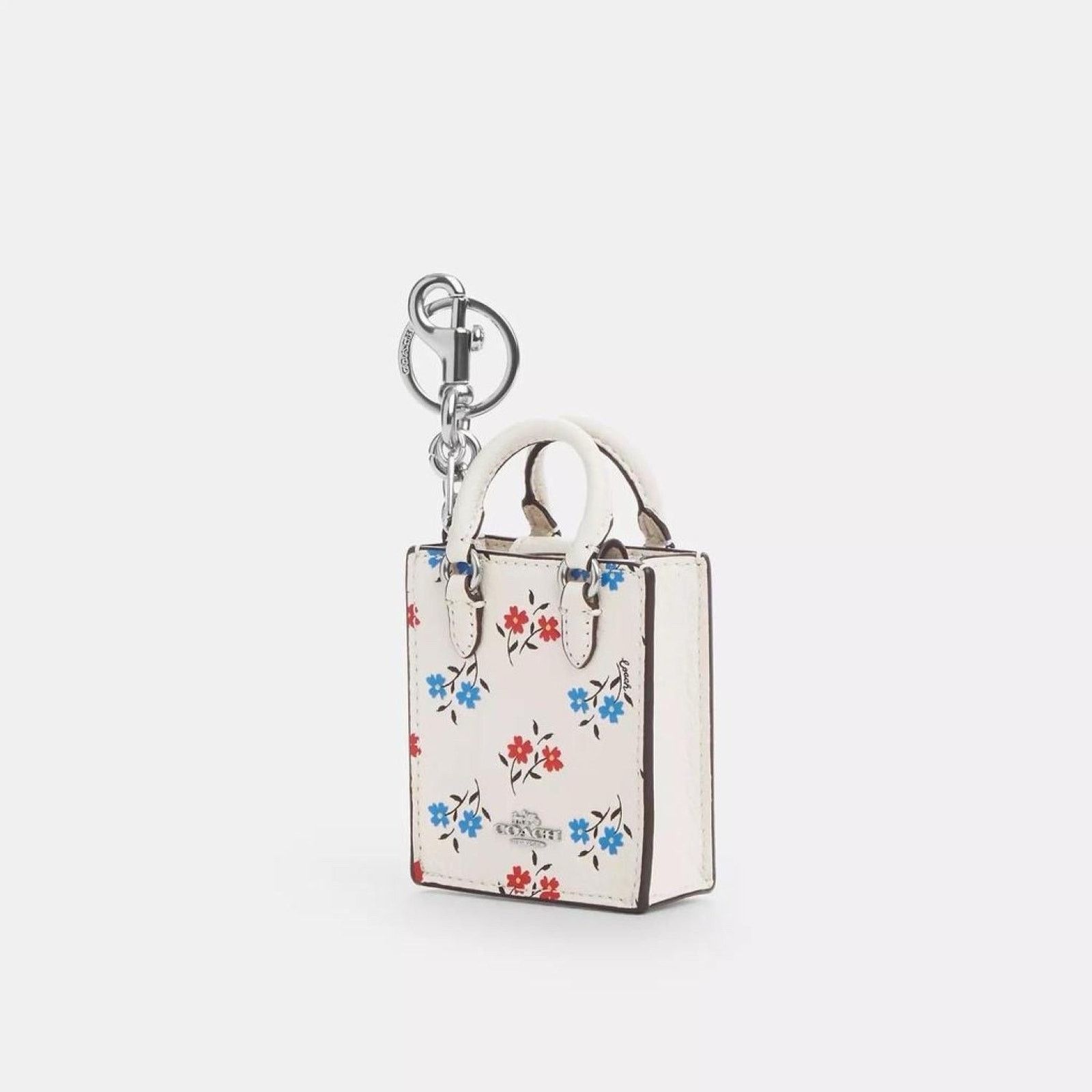 Coach NWT Coach CU545 North South Mini Leather Bag Charm Floral Size ONE SIZE - 8 Thumbnail