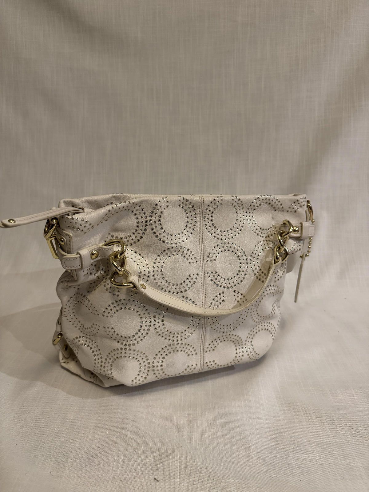 Coach Stylish White Studded Handbag by Coach Size ONE SIZE - 1 Thumbnail