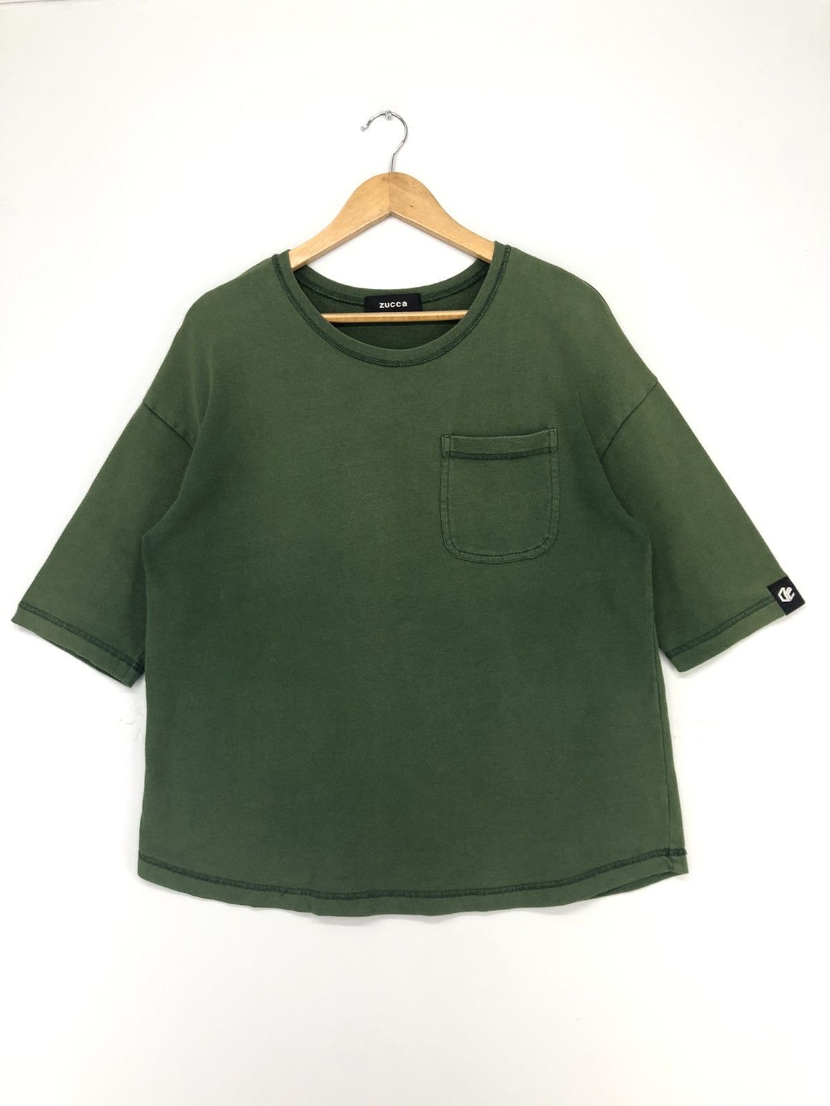 Zucca Cabane De Zucca Single Pocket Faded Green Oversize Tshirt Size US M / EU 48-50 / 2 - 1 Thumbnail
