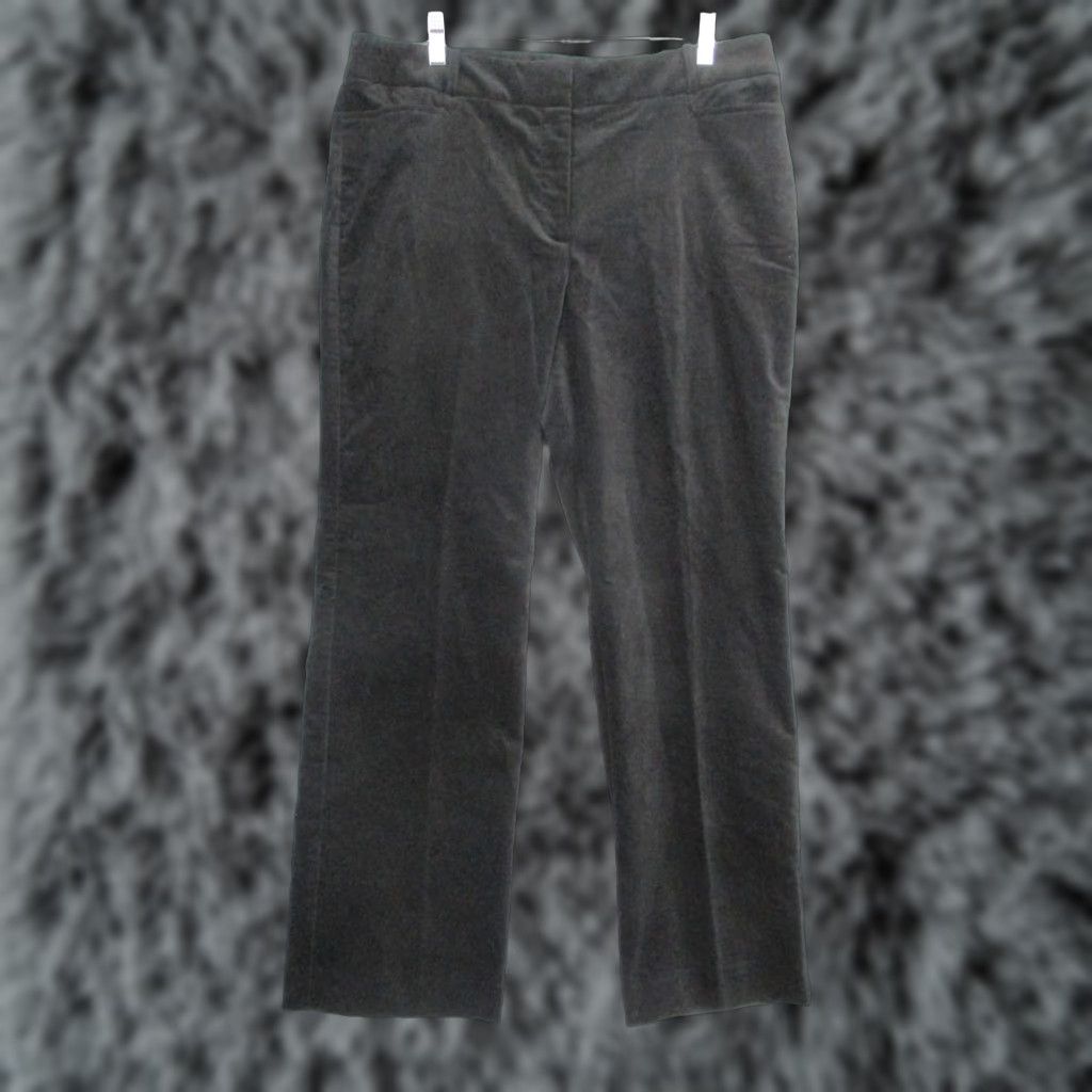 Talbots Heritage Pants Womens 14P Black Velvet Straight Leg Stretch Career