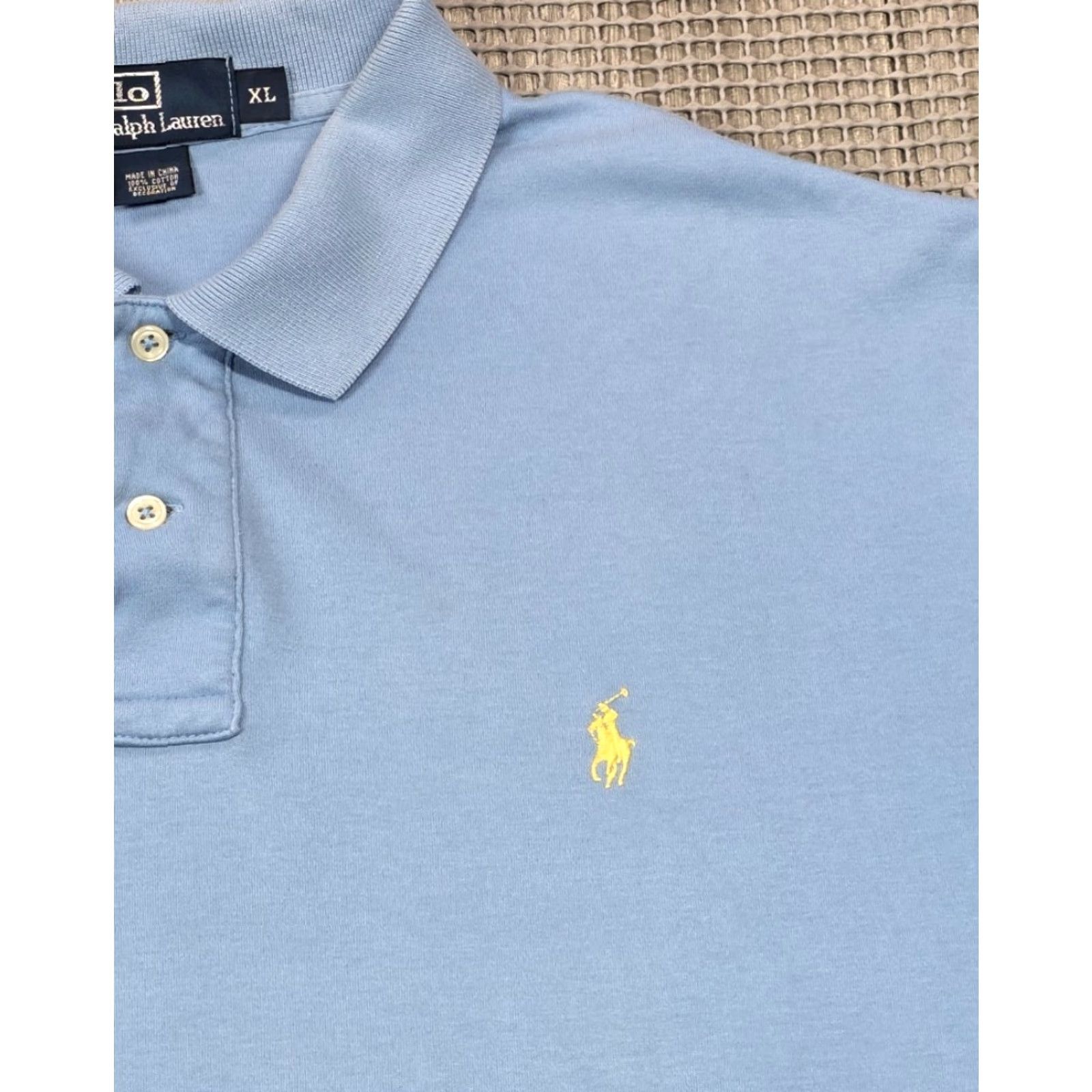 Polo Ralph Lauren VTG Polo Ralph Lauren Polo Shirt XL Light Blue Short Sleeve Mens Solid Blue Pony Classic 90s Theme Size US XL / EU 56 / 4 - 3 Thumbnail