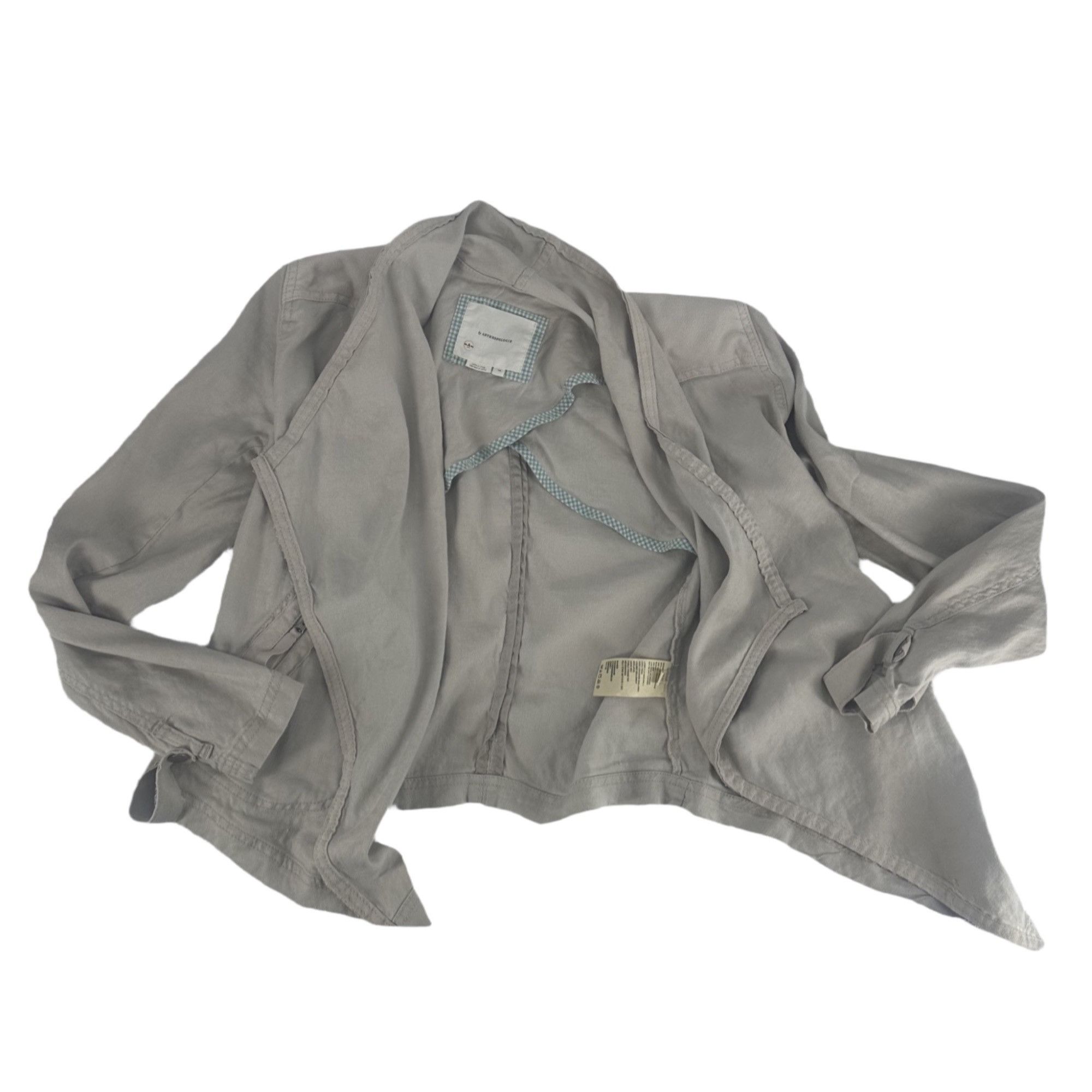 Anthropologie Anthropologie Draped Linen Utility Jacket - Gray - XS Size XS / US 0-2 / IT 36-38 - 5 Thumbnail