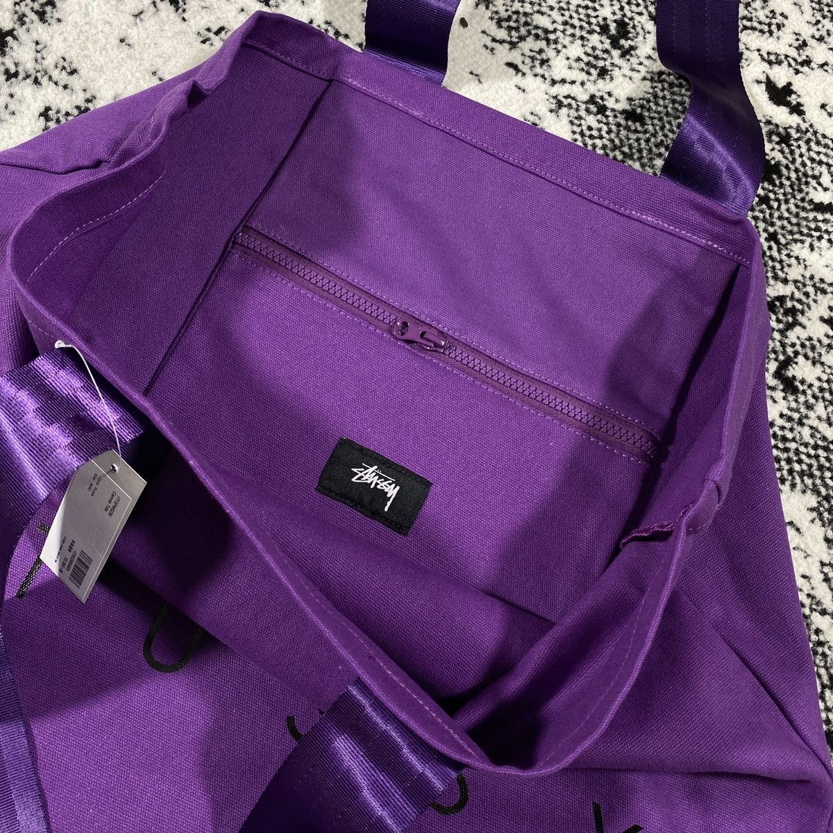Stussy × Vintage STUSSY LARGE TOTE BAG PURPLE Size ONE SIZE - 5 Thumbnail
