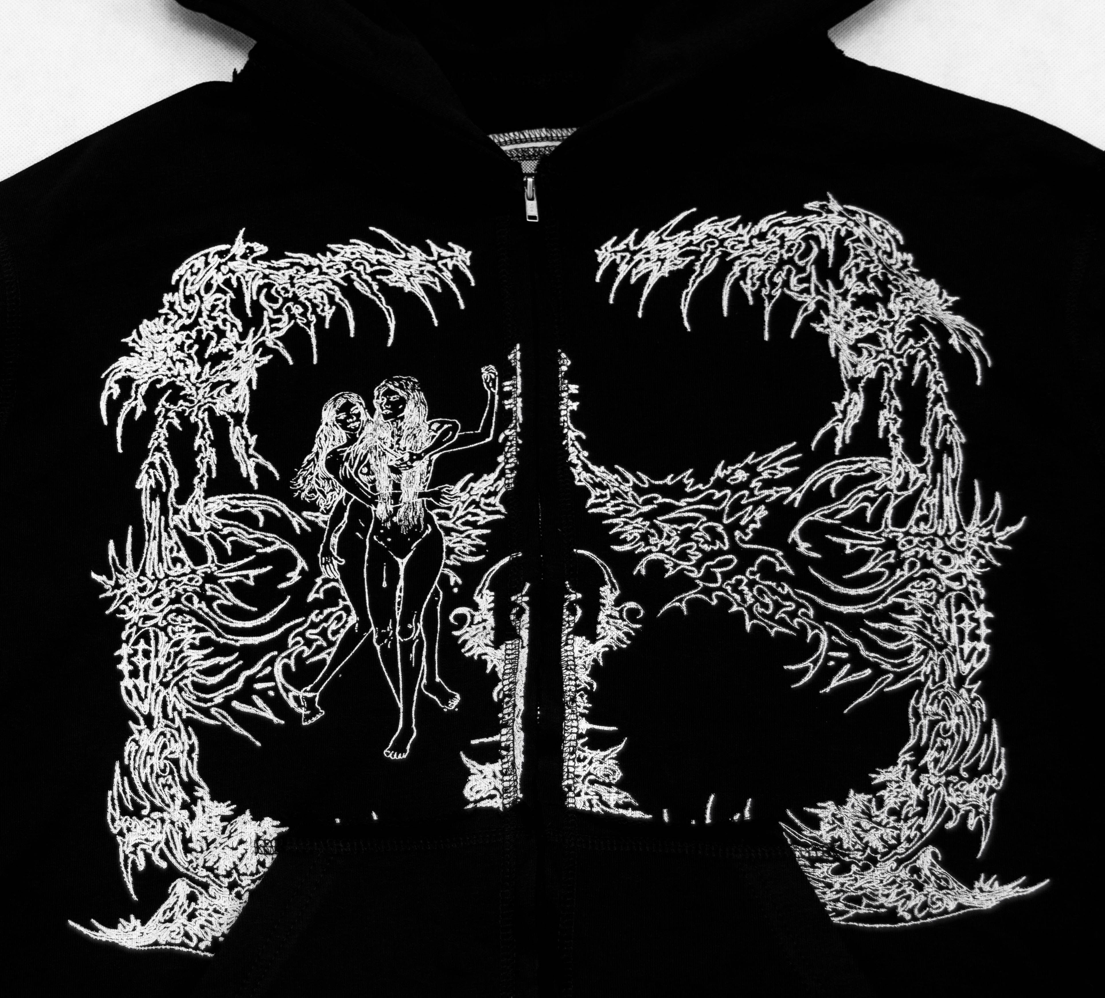 Japanese Brand oedema "nymph" black hoodie Size M / US 6-8 / IT 42-44 - 4 Thumbnail