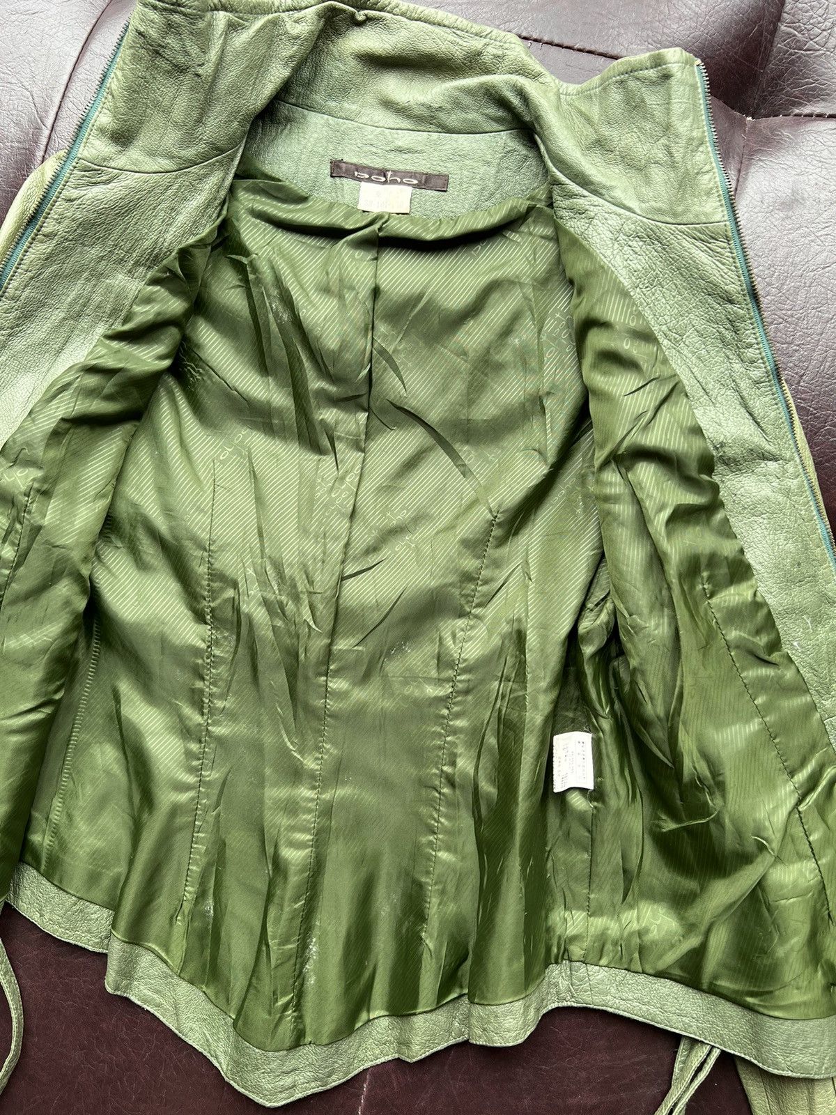 Japanese Brand DOHO vintage dark green leather jacket 💚 Size S / US 4 / IT 40 - 10 Thumbnail