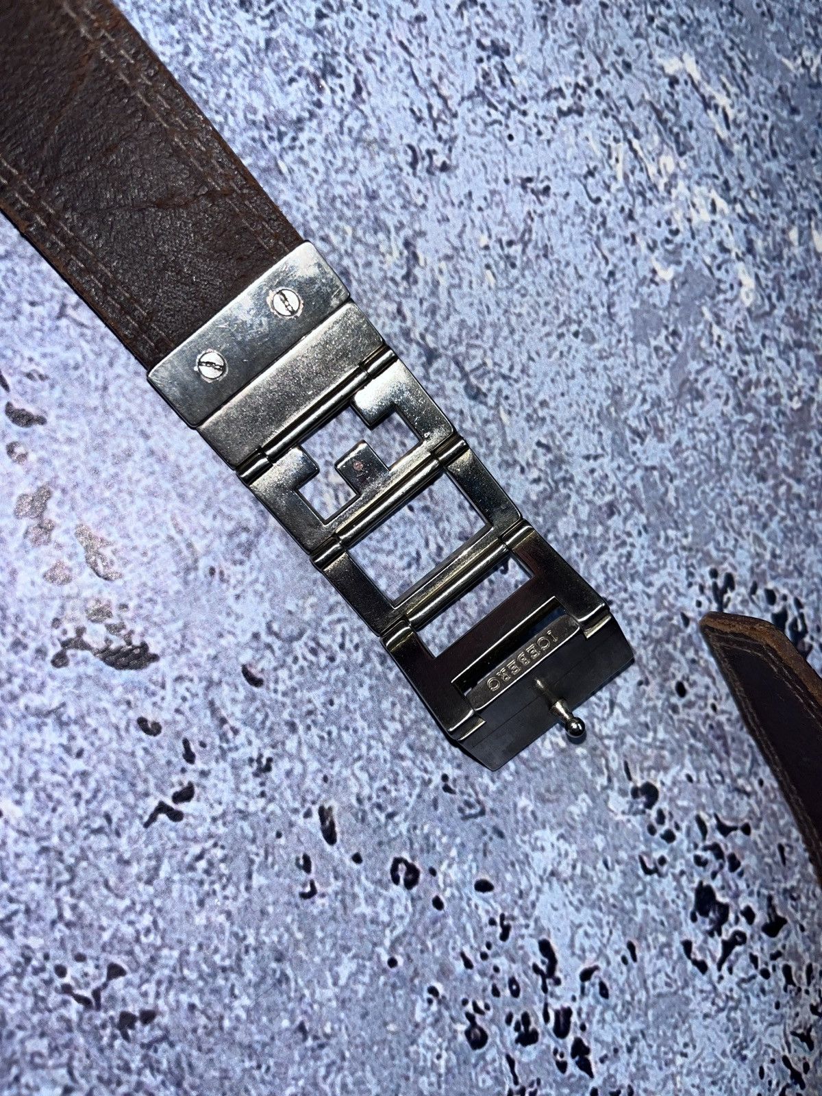 Iceberg Vintage Iceberg Leather Belt 126 cm Luxury Metal logo Size ONE SIZE - 6 Thumbnail