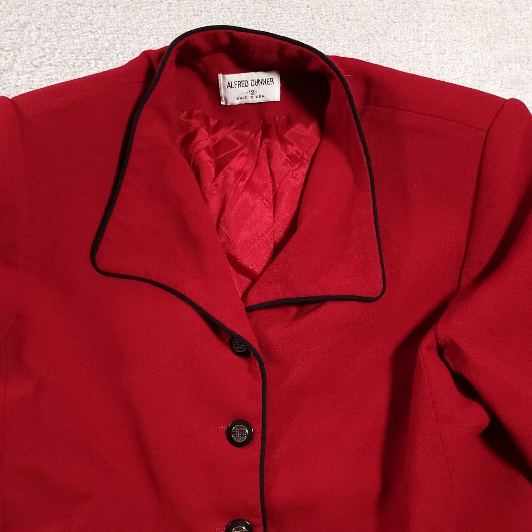 Vintage VINTAGE Alfred Dunner Blazer Women's 12 Wool Red Long Sleeve Shoulder Pads Jacket Coat Blazer Shirts Mens? Size XL / US 12-14 / IT 48-50 - 3 Thumbnail