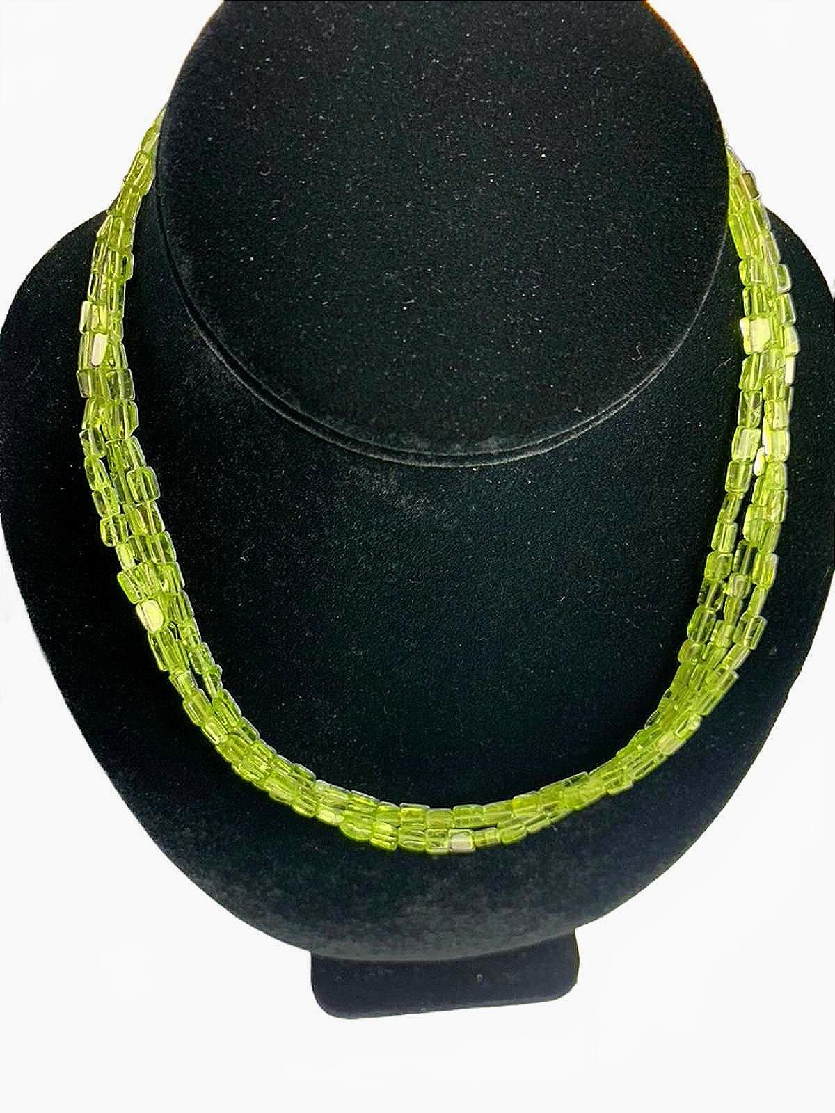 Other Aluma Sterling Silver Findings Green Peridot Bead Necklace Size ONE SIZE - 3 Thumbnail