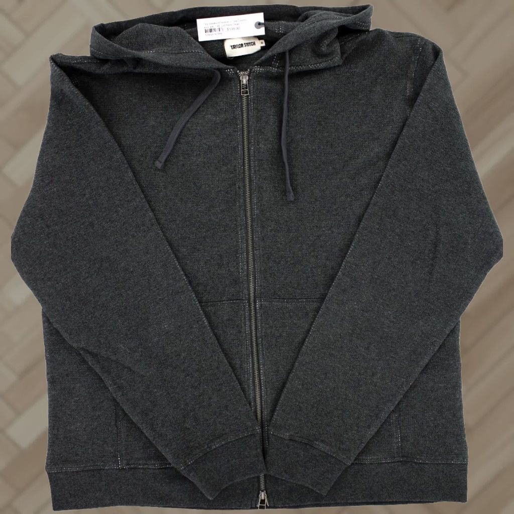 Taylor Stitch Taylor Stitch The Weekend Hoodie Mens Shirt 2XL Dark Grey Knit Organic Cotton Full Zip Hooded Breathable Size US XXL / EU 58 / 5 - 1 Thumbnail