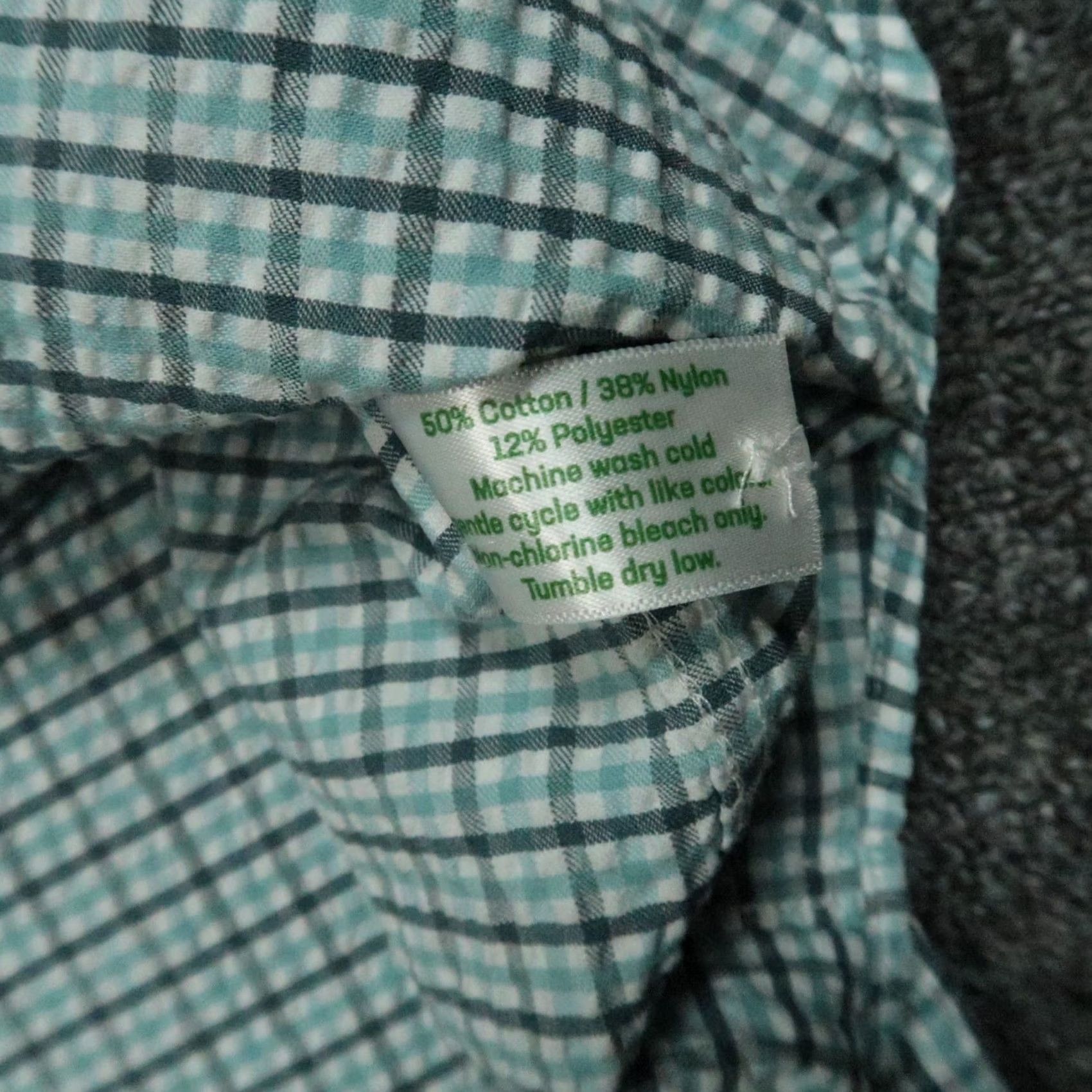 Vintage Criquet Shirt Mens XL Blue White Plaid Short Sleeve Button-Up Seersucker Casual Workwear Menswear Size US XL / EU 56 / 4 - 5 Thumbnail