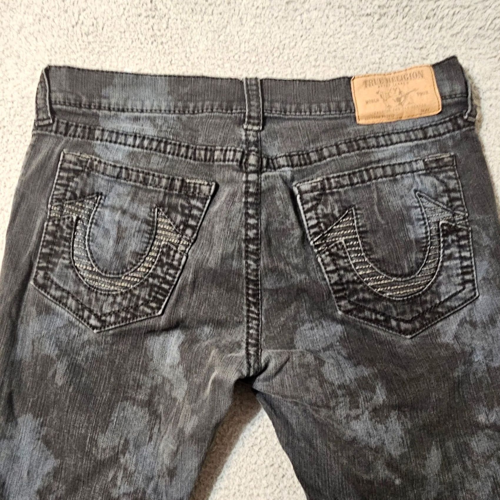 True Religion True Religion Jeans Men Relaxed Skinny Moto Blue Camo Textured Size 38 x 33 Size US 38 / EU 54 - 2 Thumbnail