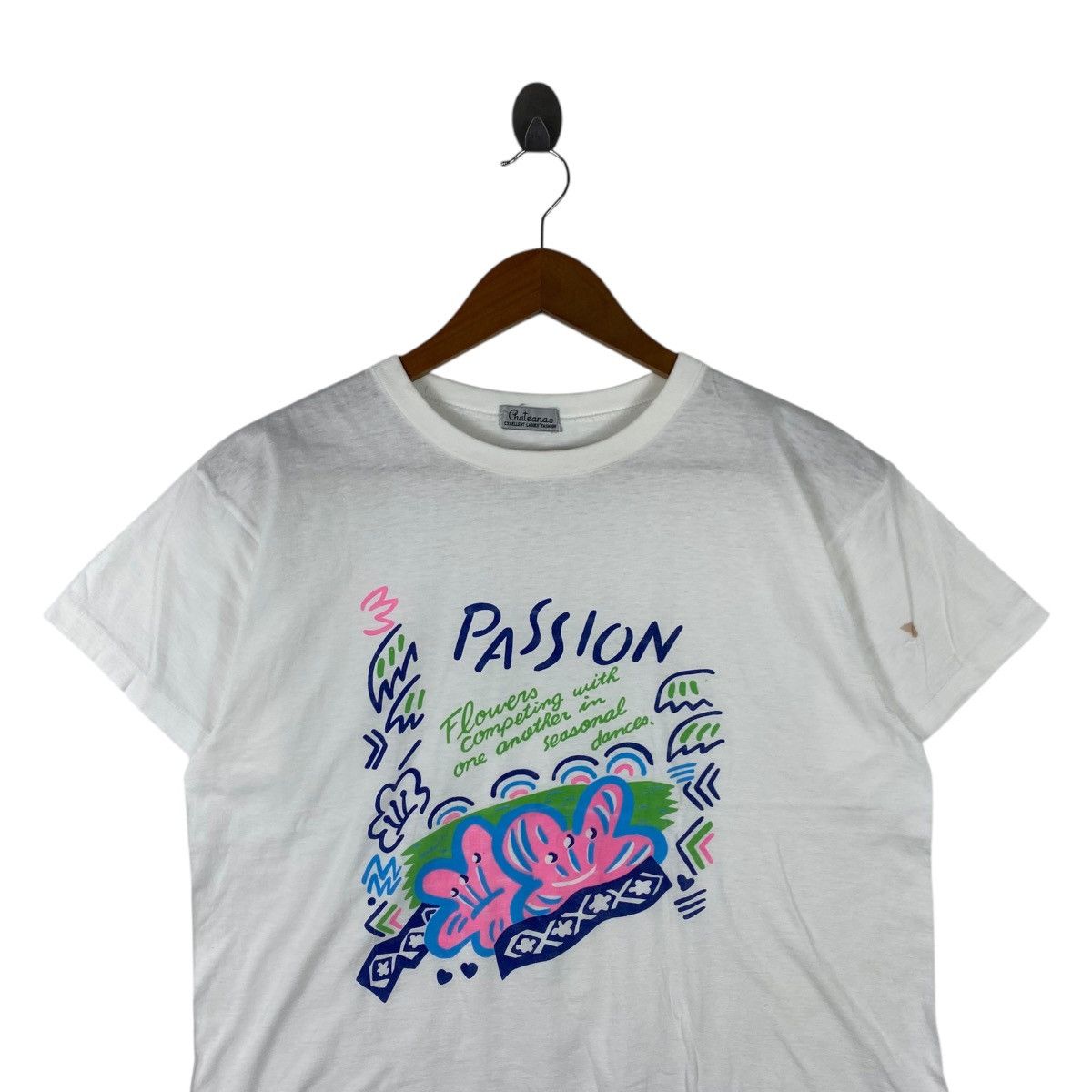 Vintage Vintage 90’ CHATEANA JAPAN PASSION Flowers Dances Tee Shirt Size L / US 10 / IT 46 - 2 Thumbnail
