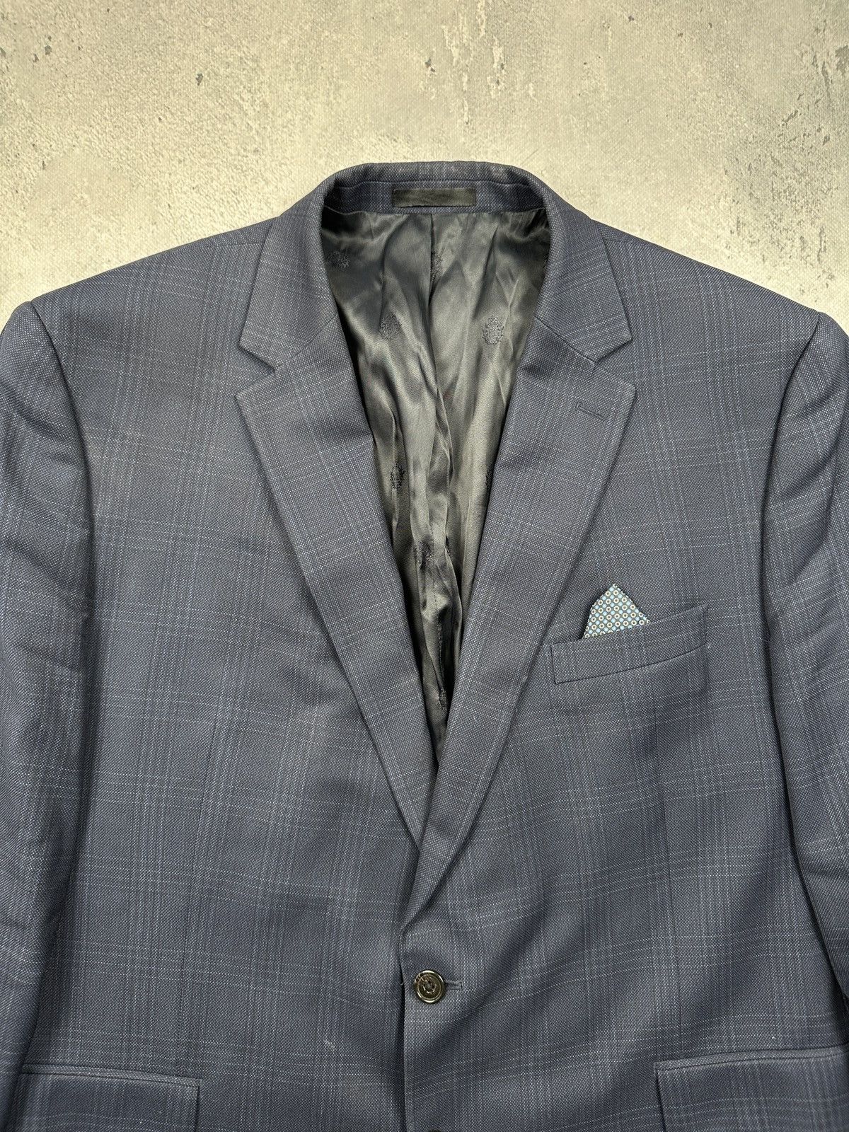 Lauren Ralph Lauren Lauren Ralph Lauren Navy Plaid Wool Blend Tailored Blazer Size 48R - 14 Thumbnail