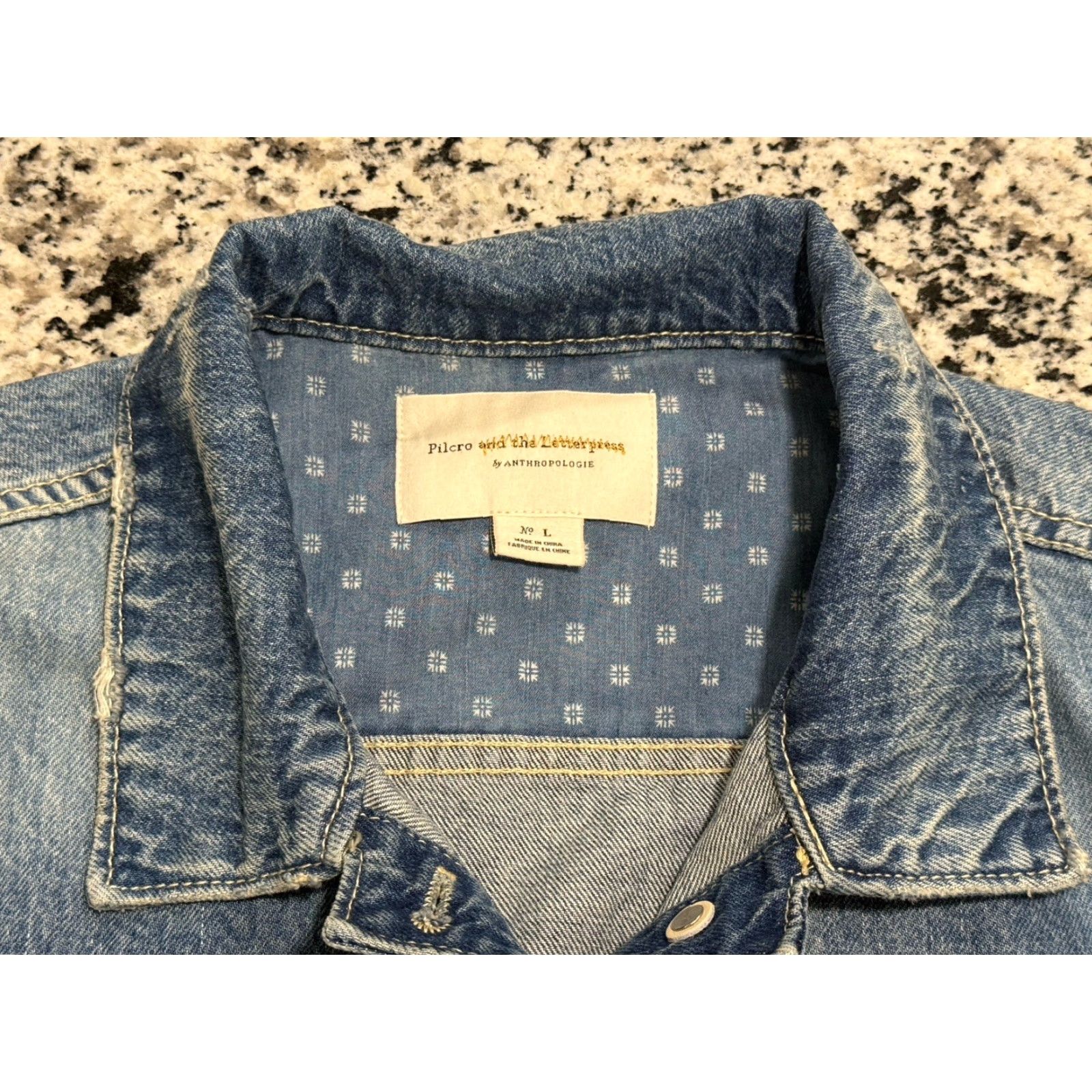 Anthropologie NWT Anthropologie Pilcro and the Letterpress Denim blue jacket size L Size L / US 10 / IT 46 - 7 Thumbnail